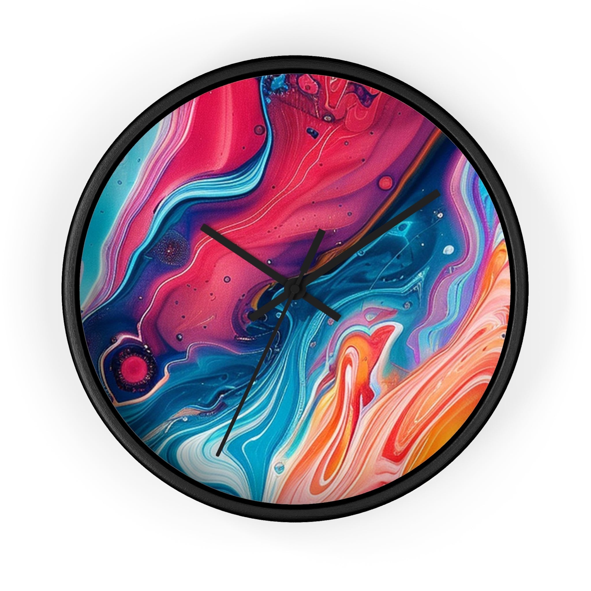Printify Colorful Abstract Liquid Art Wall Clock 2025