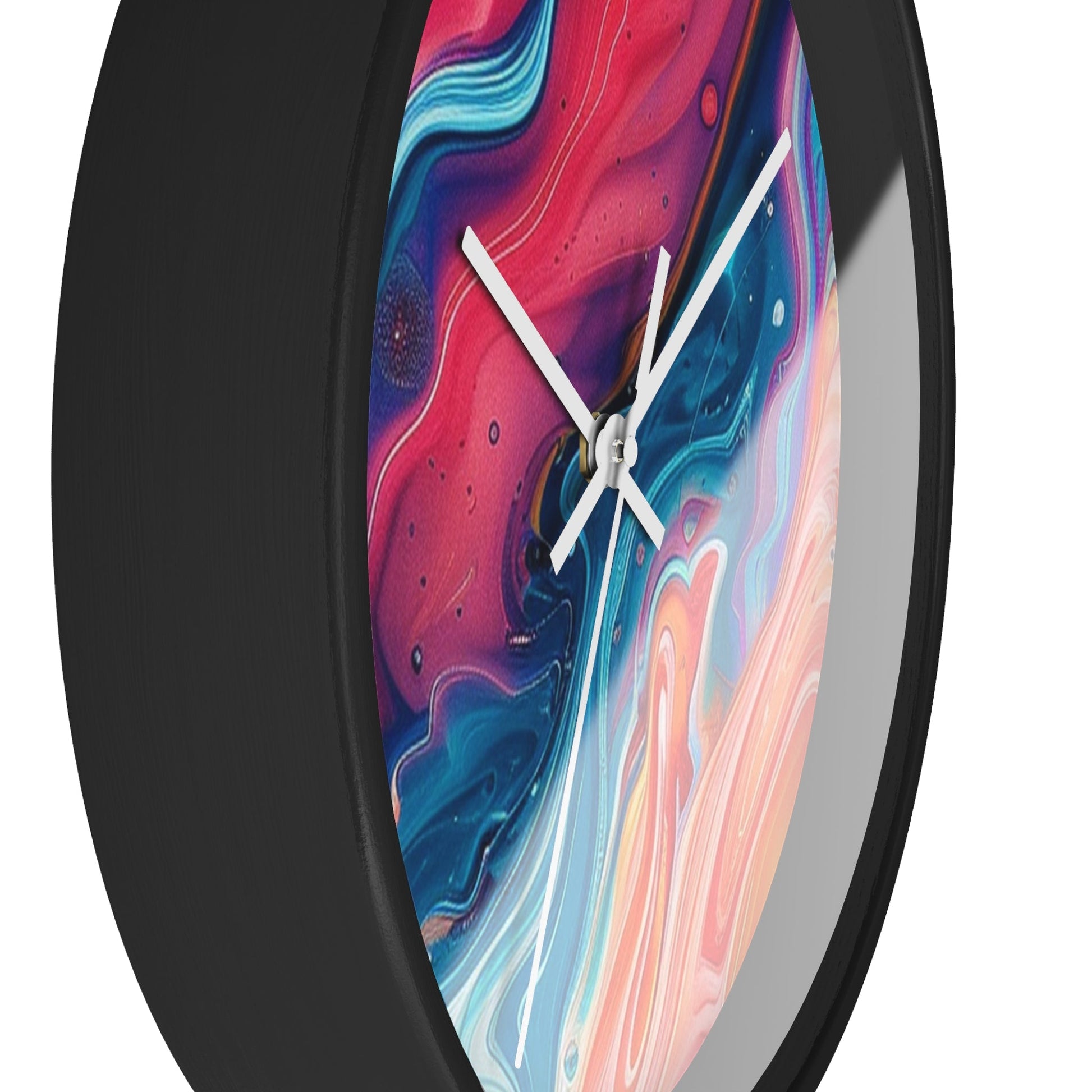 Colorful Abstract Liquid Art Wall Clock, Artsulli - Art is Long, Life is Short, Home Decor, , , , , , , 