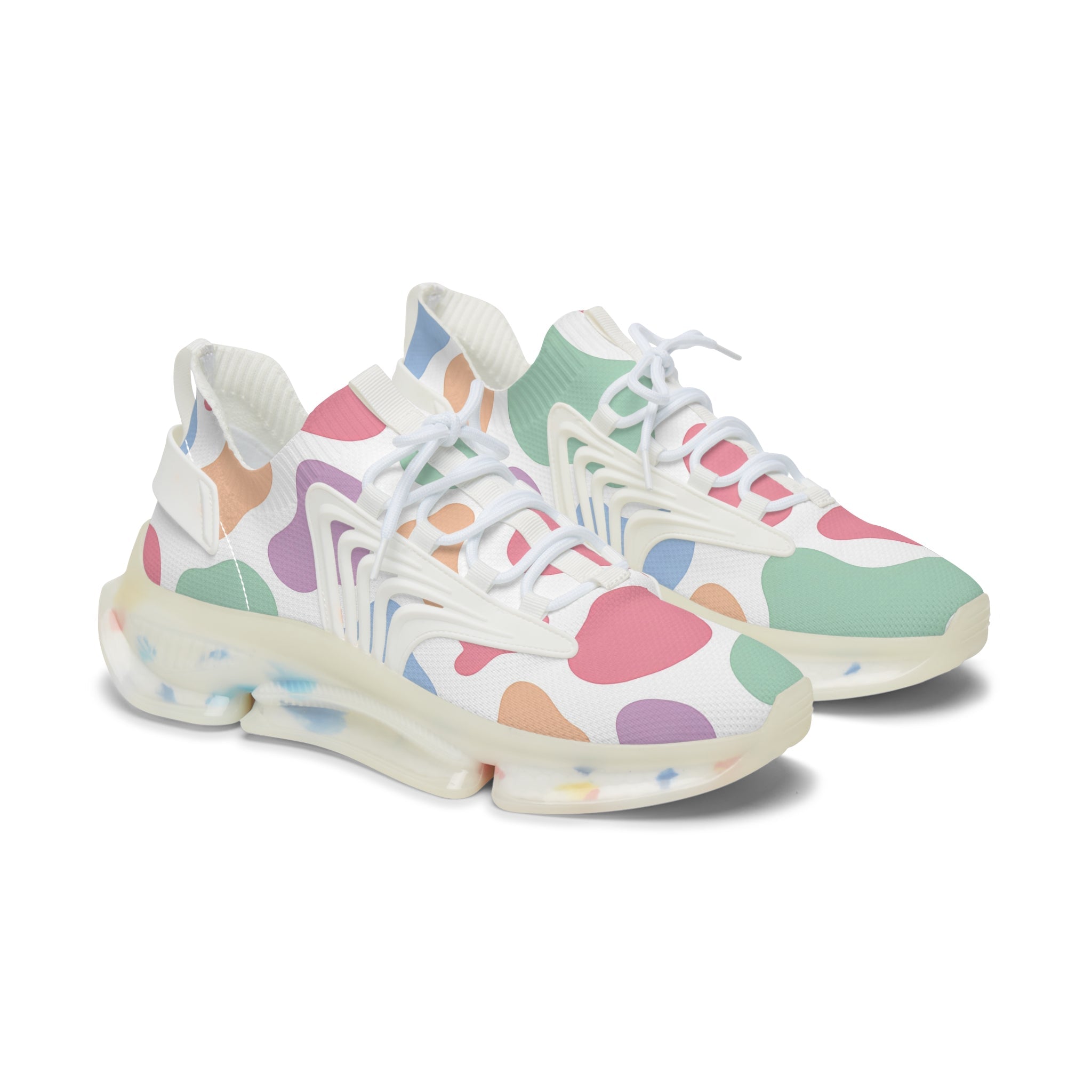 Colorful Abstract Mesh Sneakers, Artsulli - Art is Long, Life is Short, Shoes, Color, White sole, Size, US 5.5, , , 95199222172052626467