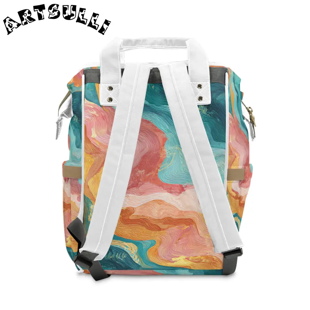 JAKKOUTTHEBXX Colorful Abstract Multi-Purpose Diaper Backpack 2025