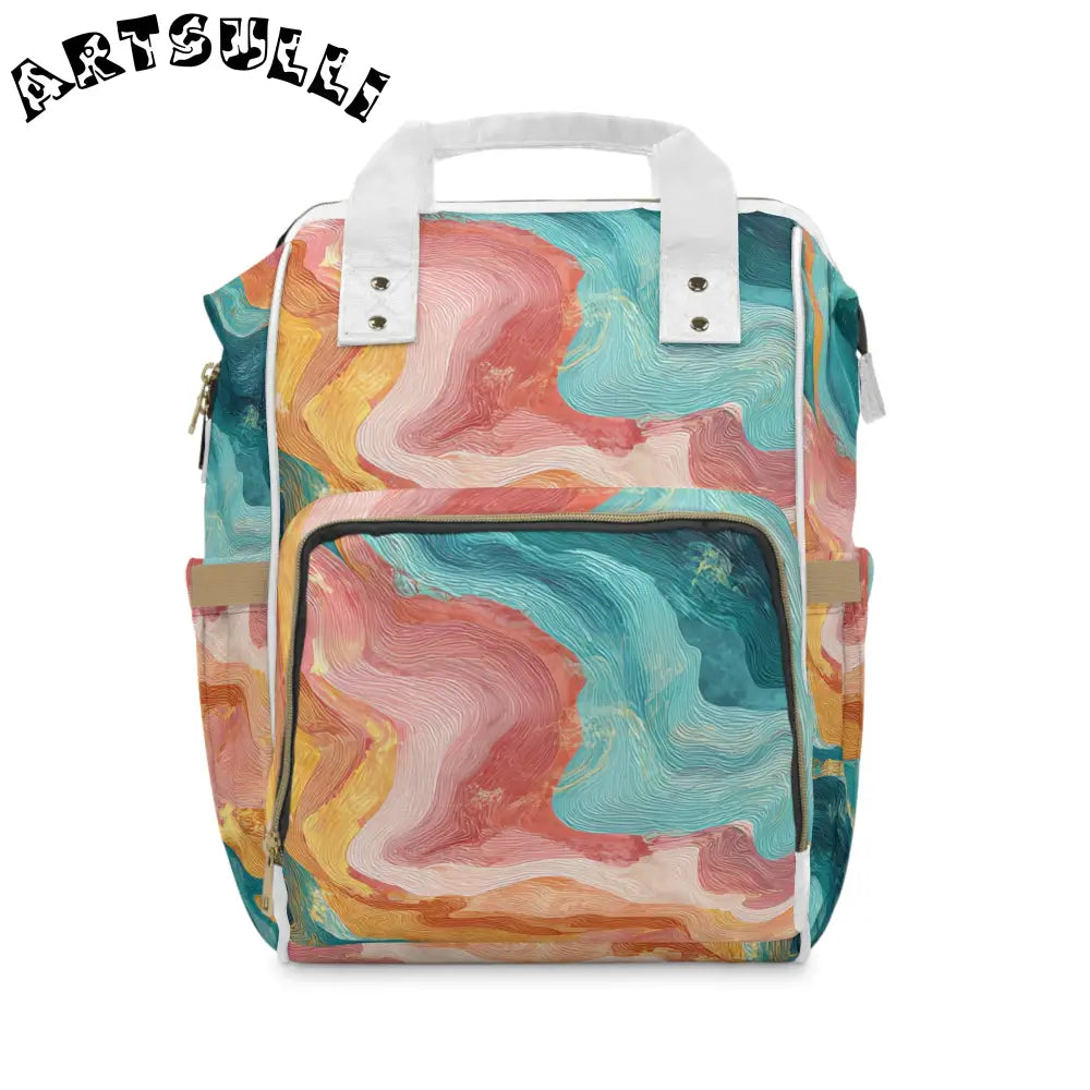 JAKKOUTTHEBXX Colorful Abstract Multi-Purpose Diaper Backpack 2025