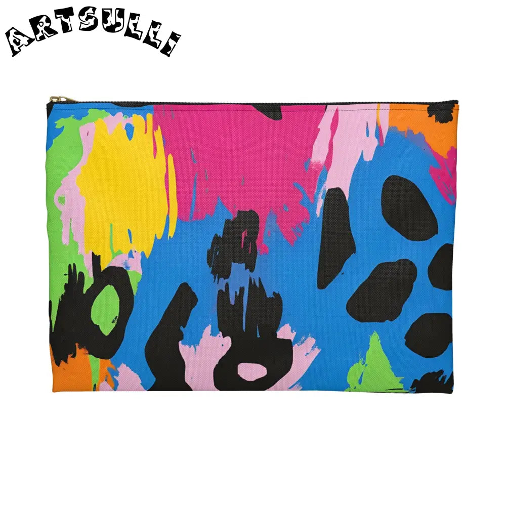 Colorful Abstract Neon Accessory Pouch, Artsulli - Art is Long, Life is Short, Bags, , , , , , , 
