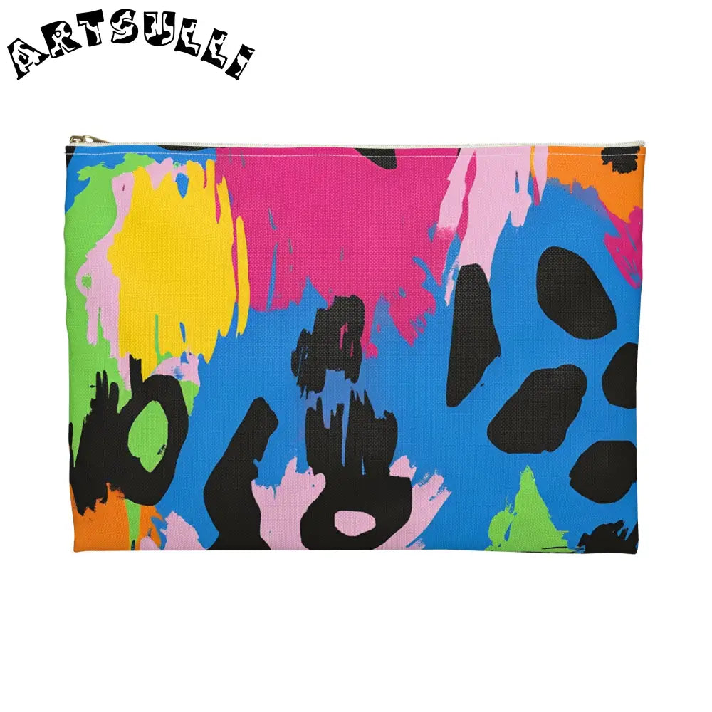 Colorful Abstract Neon Accessory Pouch, Artsulli - Art is Long, Life is Short, Bags, , , , , , , 