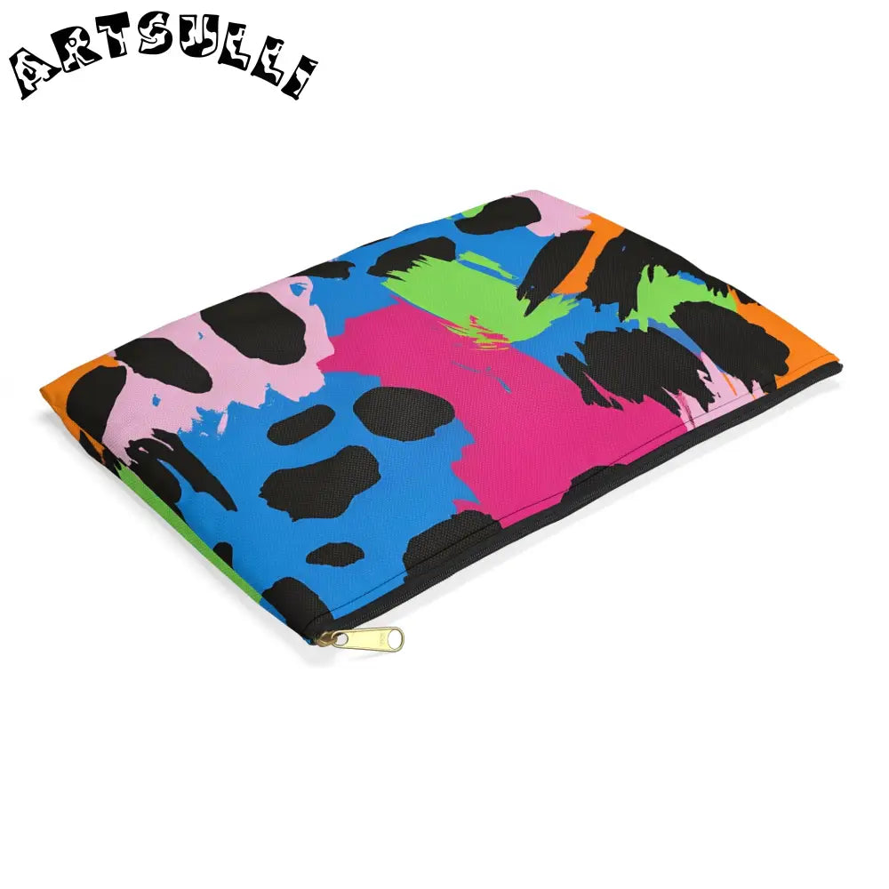 Colorful Abstract Neon Accessory Pouch, Artsulli - Art is Long, Life is Short, Bags, , , , , , , 