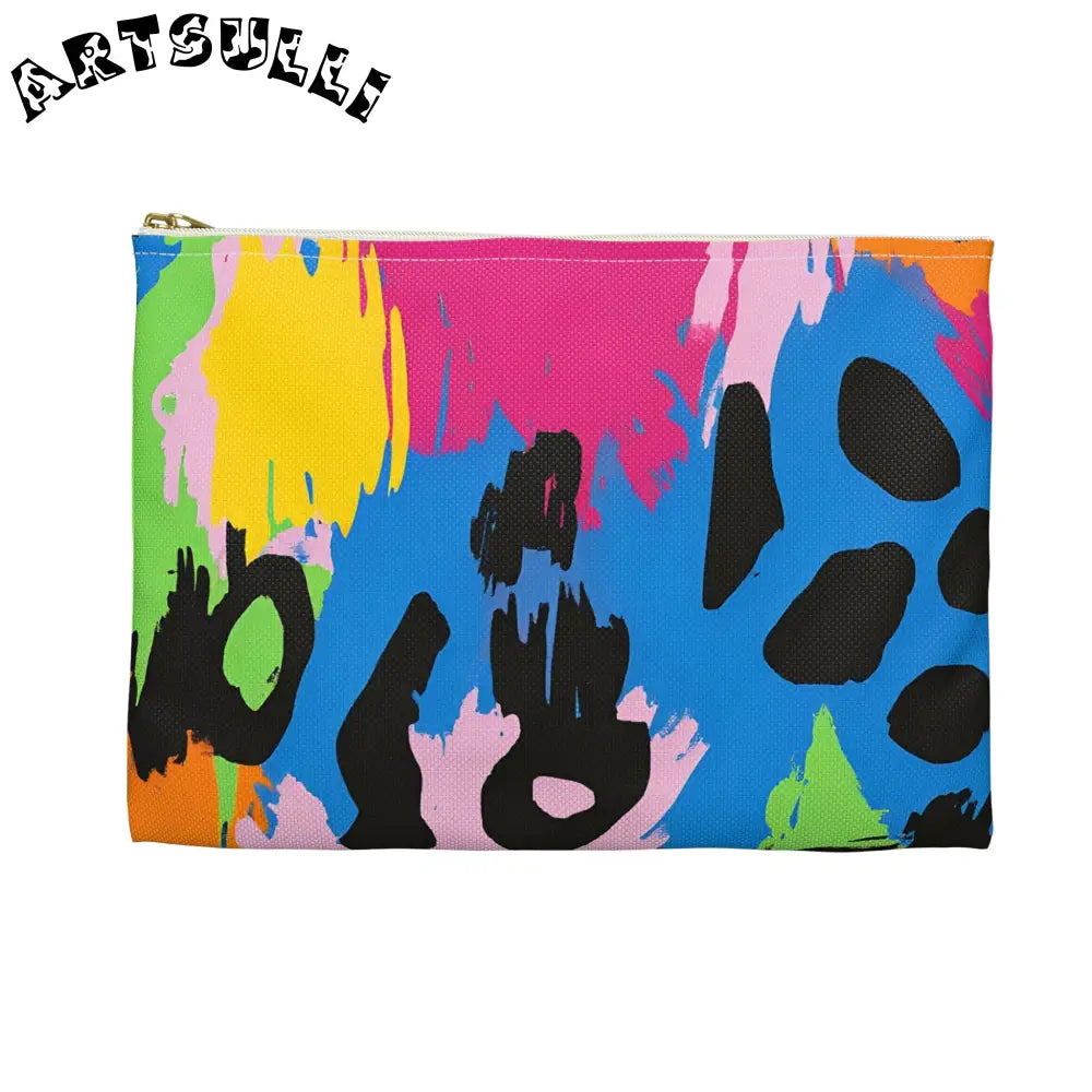 Colorful Abstract Neon Accessory Pouch, Artsulli - Art is Long, Life is Short, Bags, , , , , , , 