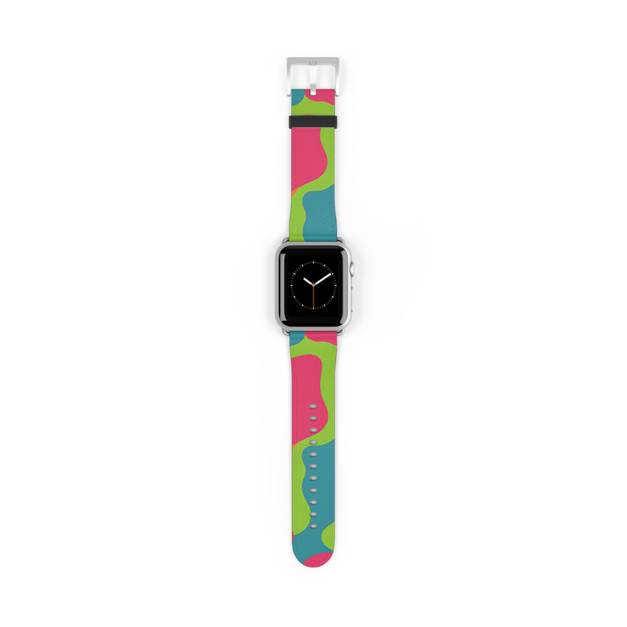Colorful Abstract Pattern Apple Watch Band, Artsulli - Art is Long, Life is Short, Accessories, Size, 38 - 41 mm, Color, Silver Matte, , , 12225293110030608788