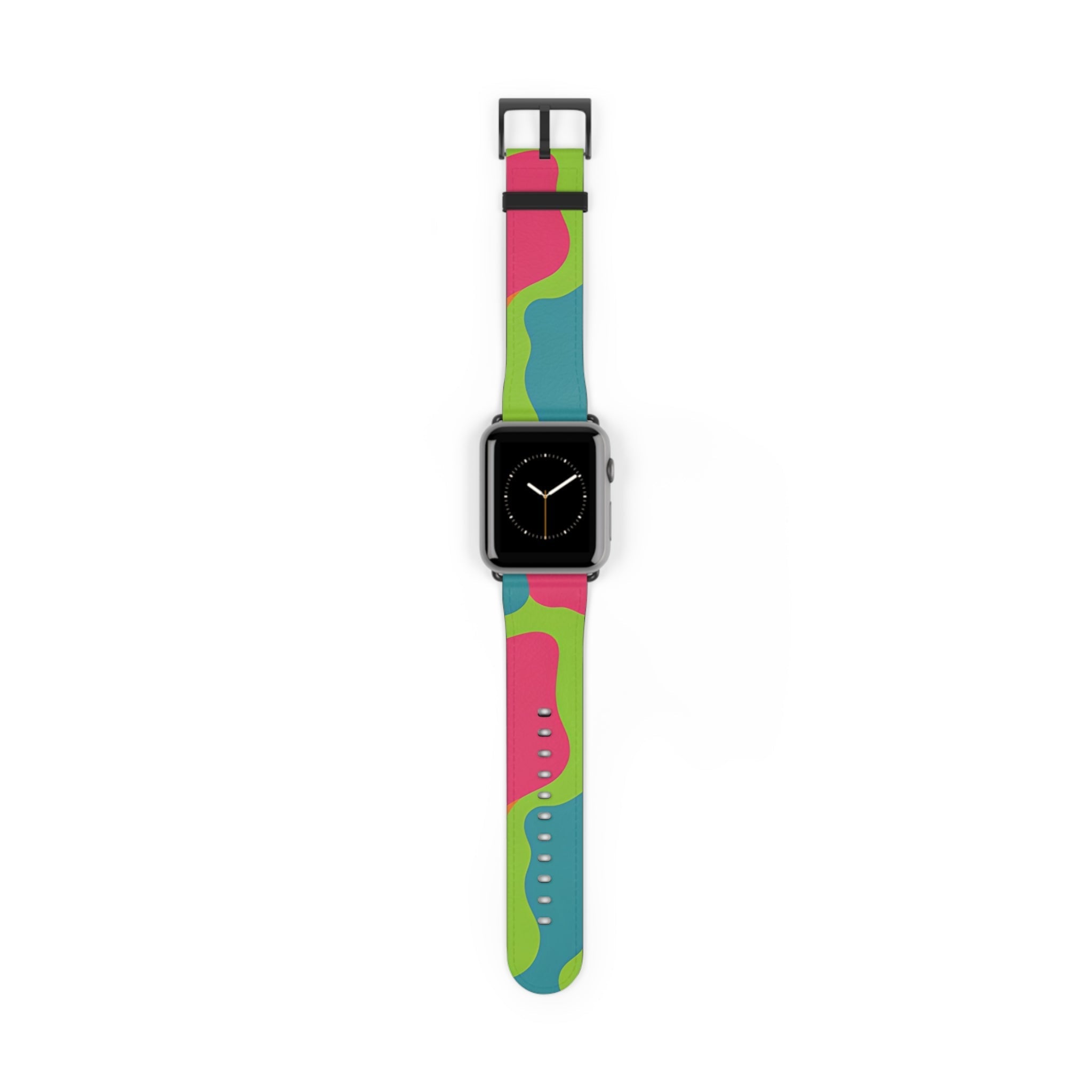 Colorful Abstract Pattern Apple Watch Band, Artsulli - Art is Long, Life is Short, Accessories, Size, 42 - 45 mm, Color, Black Matte, , , 10937160502785789353