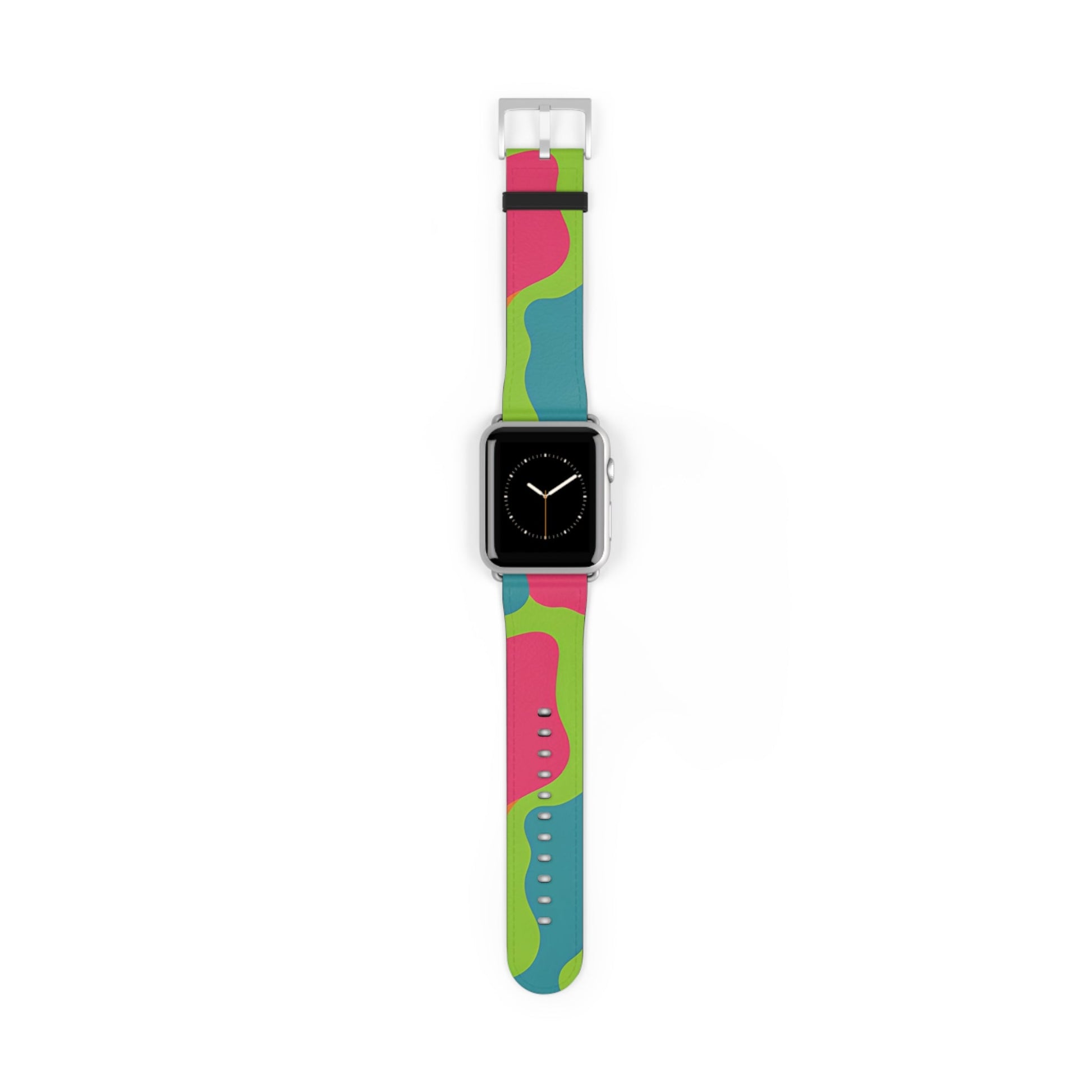 Colorful Abstract Pattern Apple Watch Band, Artsulli - Art is Long, Life is Short, Accessories, Size, 42 - 45 mm, Color, Silver Matte, , , 30360655903377662358
