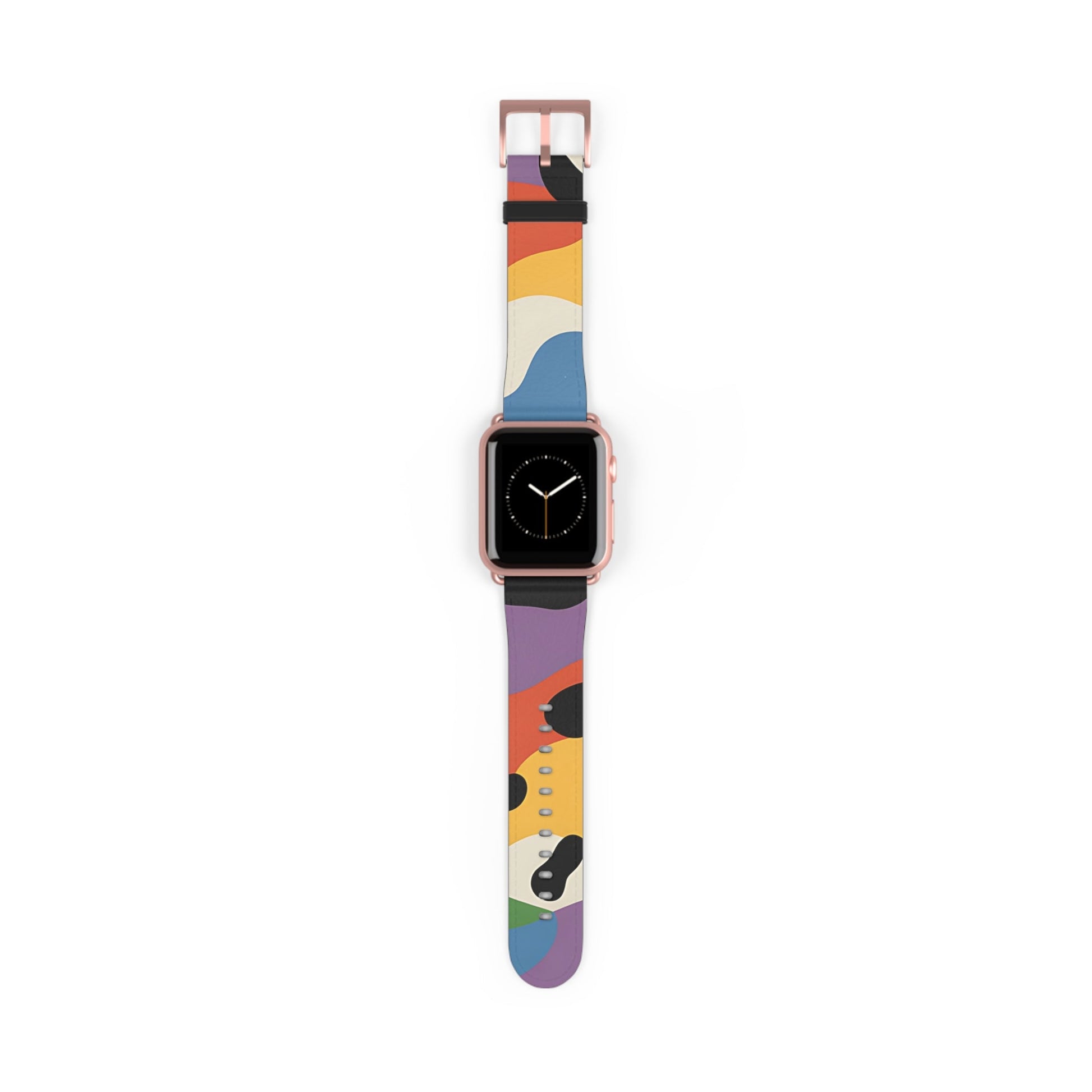 Colorful Abstract Pattern Apple Watch Strap, Artsulli - Art is Long, Life is Short, Accessories, Size, 38 - 41 mm, Color, Rose Gold Matte, , , 61489389211685185377