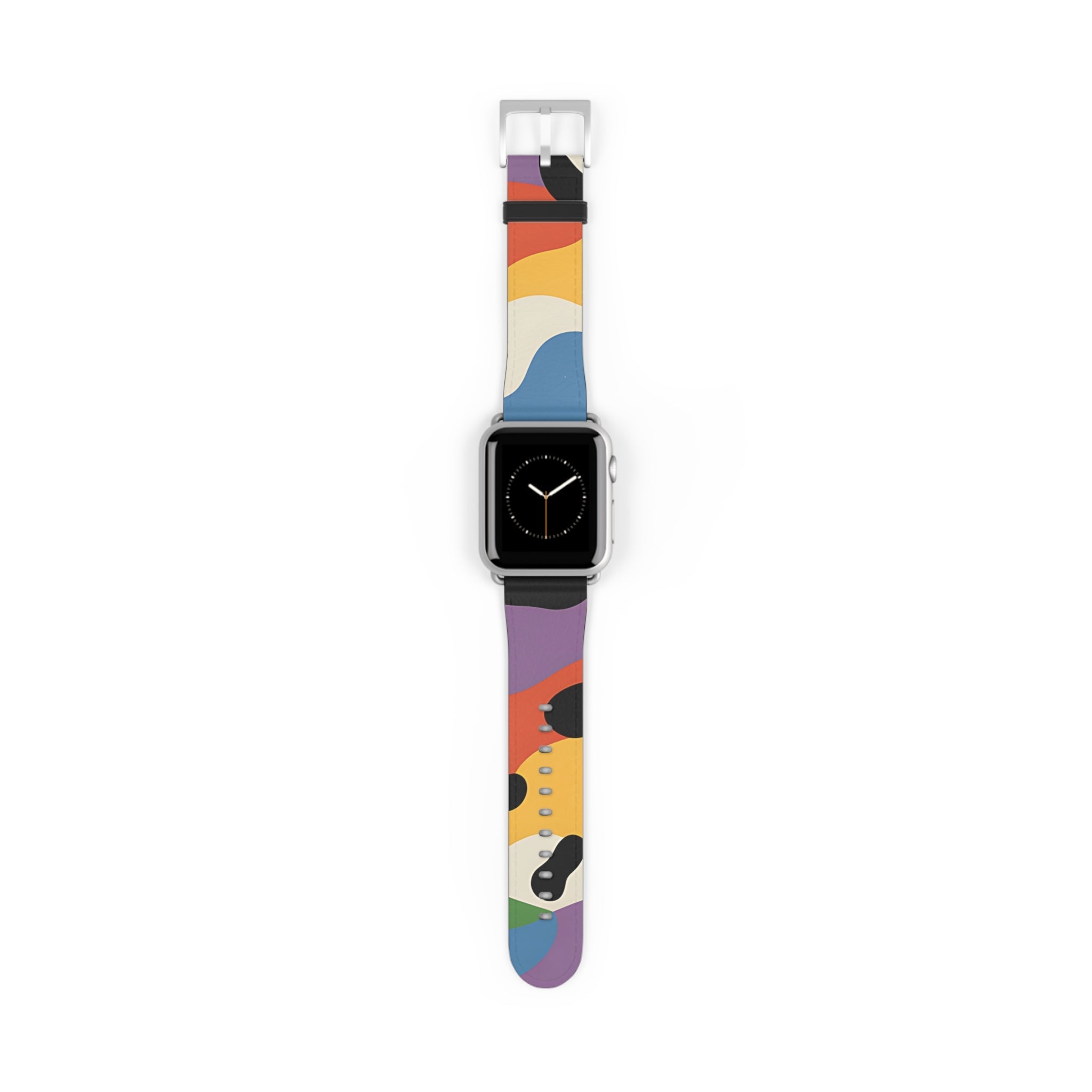Colorful Abstract Pattern Apple Watch Strap, Artsulli - Art is Long, Life is Short, Accessories, Size, 38 - 41 mm, Color, Silver Matte, , , 19779449223612782897