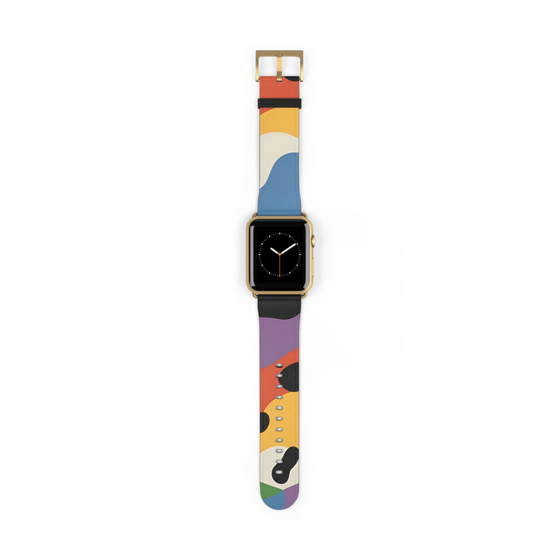 Colorful Abstract Pattern Apple Watch Strap, Artsulli - Art is Long, Life is Short, Accessories, Size, 42 - 45 mm, Color, Gold Matte, , , 27733674307676838435