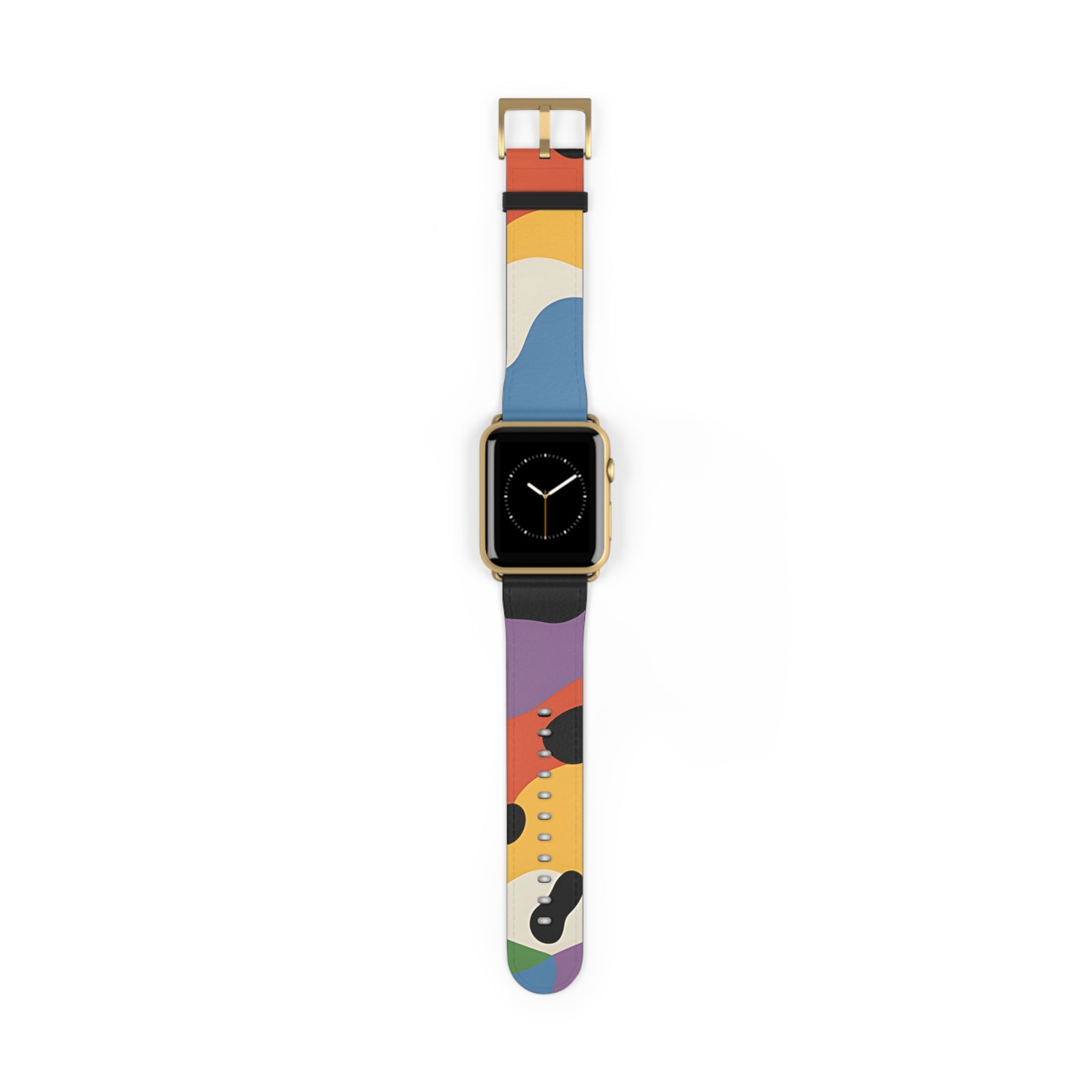 Colorful Abstract Pattern Apple Watch Strap, Artsulli - Art is Long, Life is Short, Accessories, Size, 42 - 45 mm, Color, Gold Matte, , , 27733674307676838435