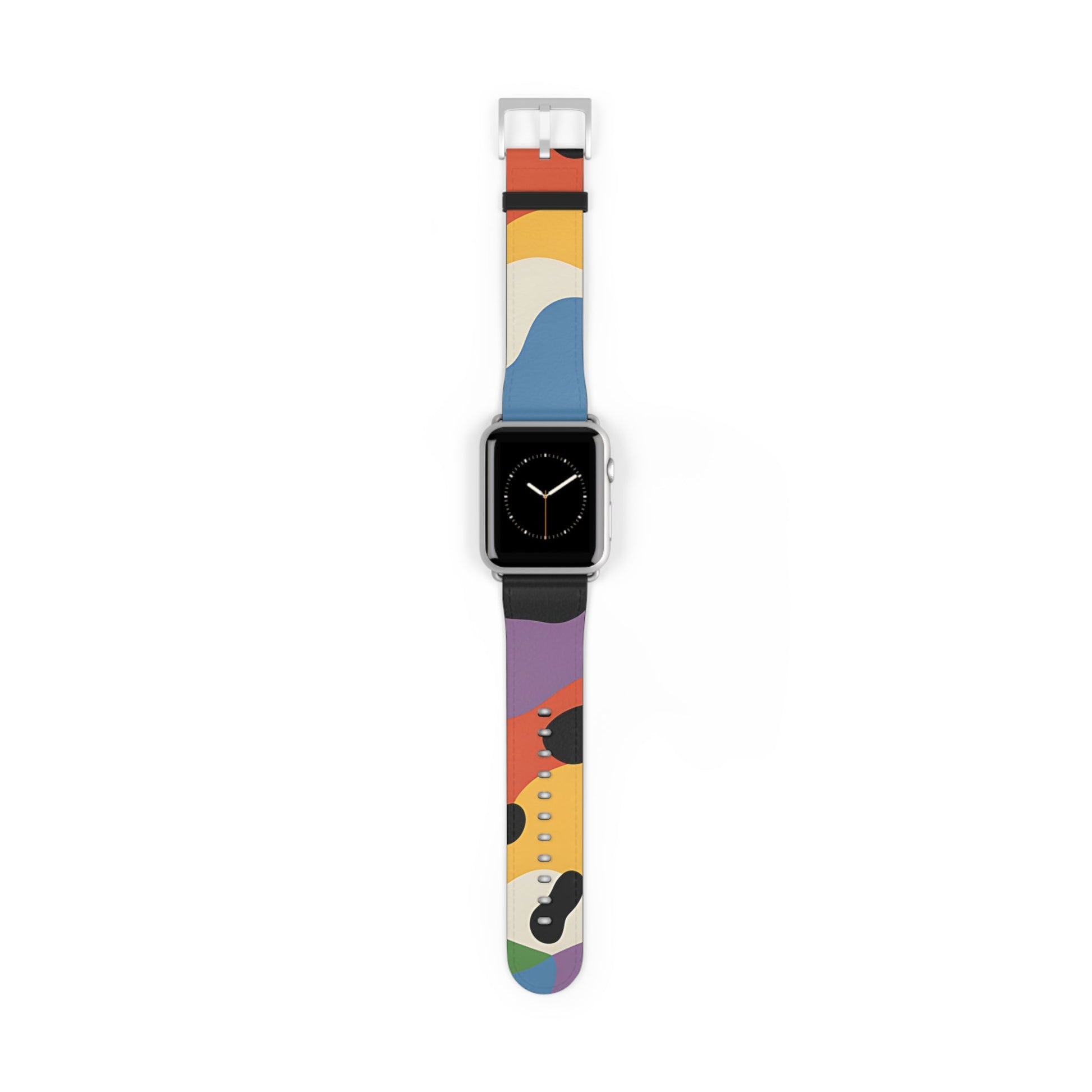 Colorful Abstract Pattern Apple Watch Strap, Artsulli - Art is Long, Life is Short, Accessories, Size, 42 - 45 mm, Color, Silver Matte, , , 14867184459850836654