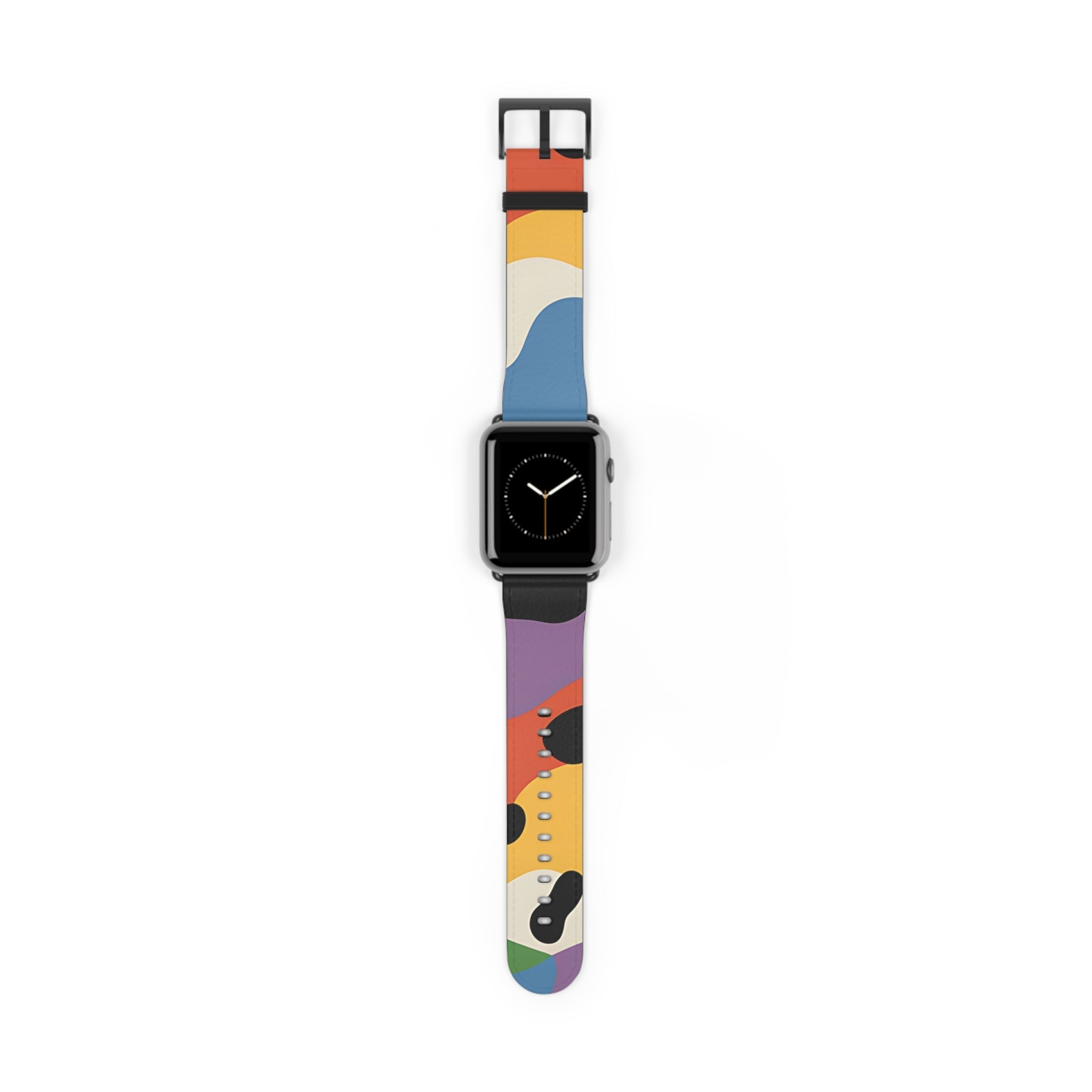 Colorful Abstract Pattern Apple Watch Strap, Artsulli - Art is Long, Life is Short, Accessories, Size, 42 - 45 mm, Color, Black Matte, , , 98516352717725477740