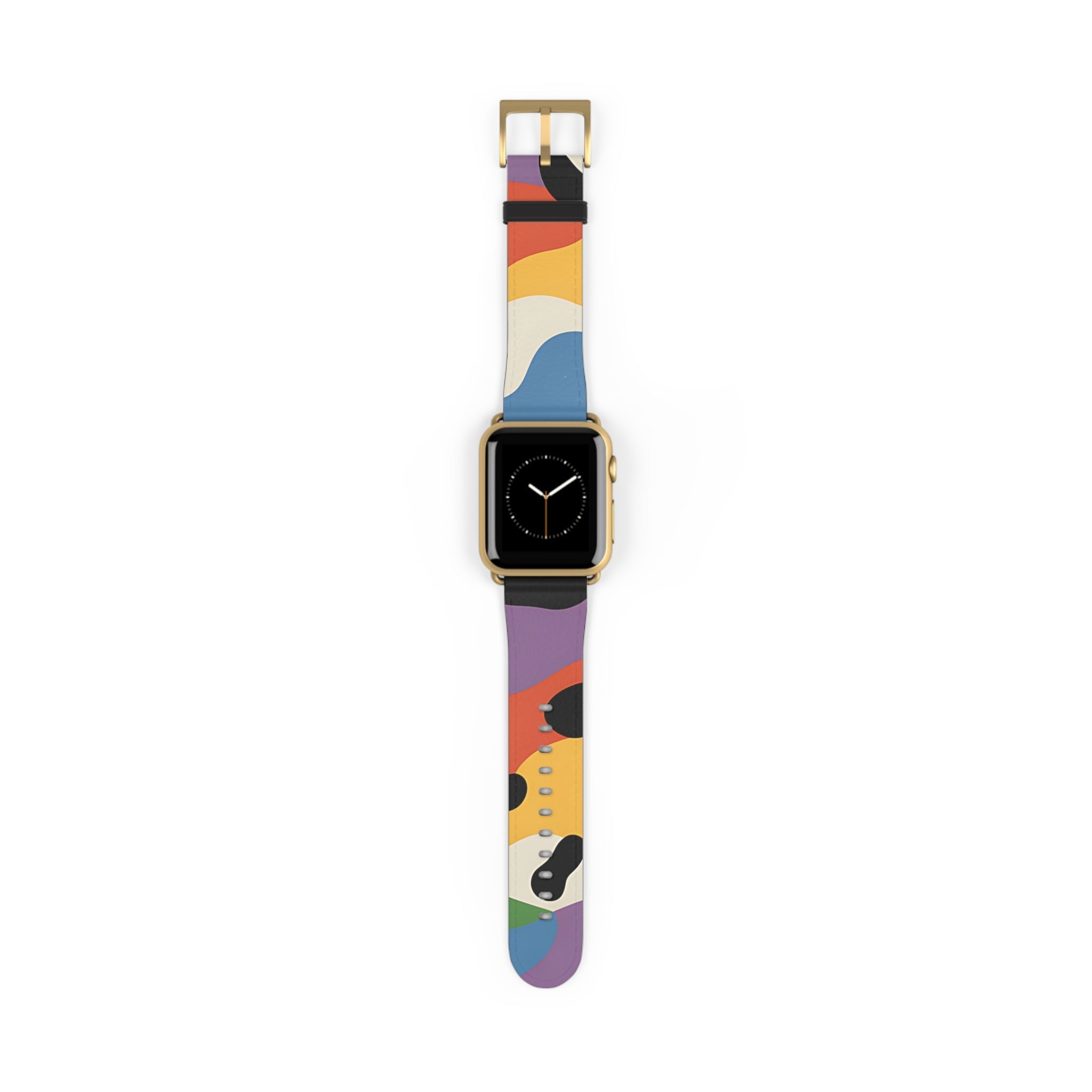 Colorful Abstract Pattern Apple Watch Strap, Artsulli - Art is Long, Life is Short, Accessories, Size, 38 - 41 mm, Color, Gold Matte, , , 13196544576242046058