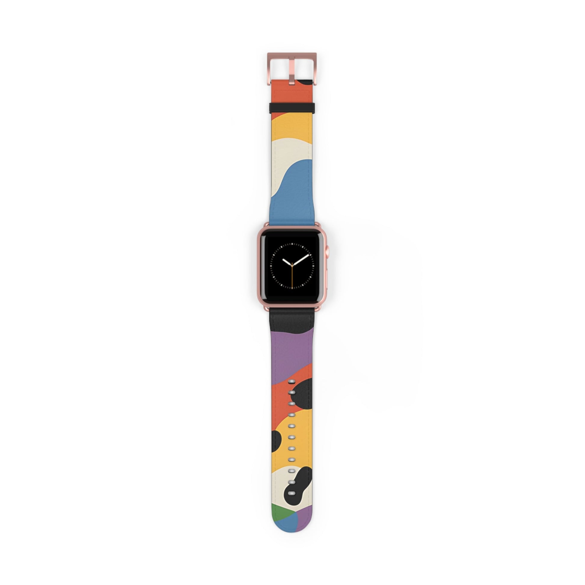 Colorful Abstract Pattern Apple Watch Strap, Artsulli - Art is Long, Life is Short, Accessories, Size, 42 - 45 mm, Color, Rose Gold Matte, , , 32627705779544922687