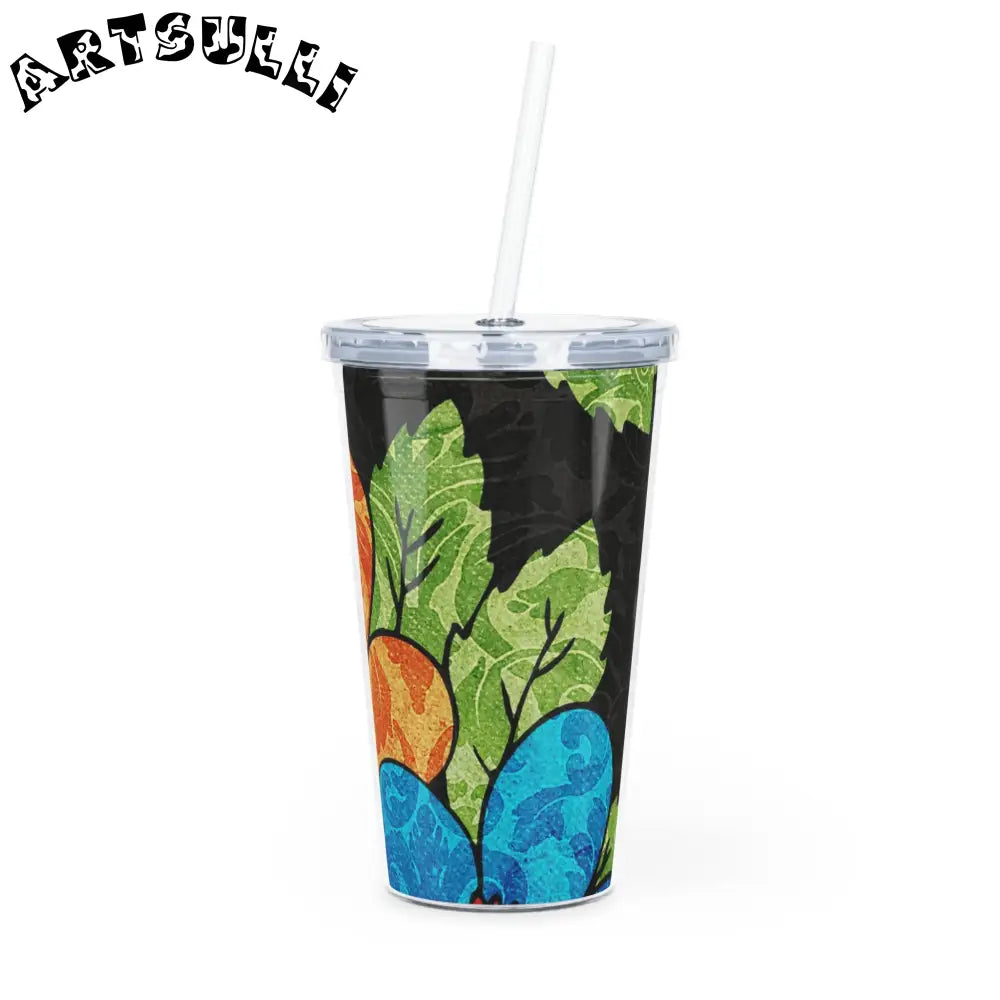 Colorful Abstract Plastic Tumbler for Tasty Drinks, Artsulli - Art is Long, Life is Short, Mug, Size, 20oz, Color, Transparent, , , 25255420316529713689