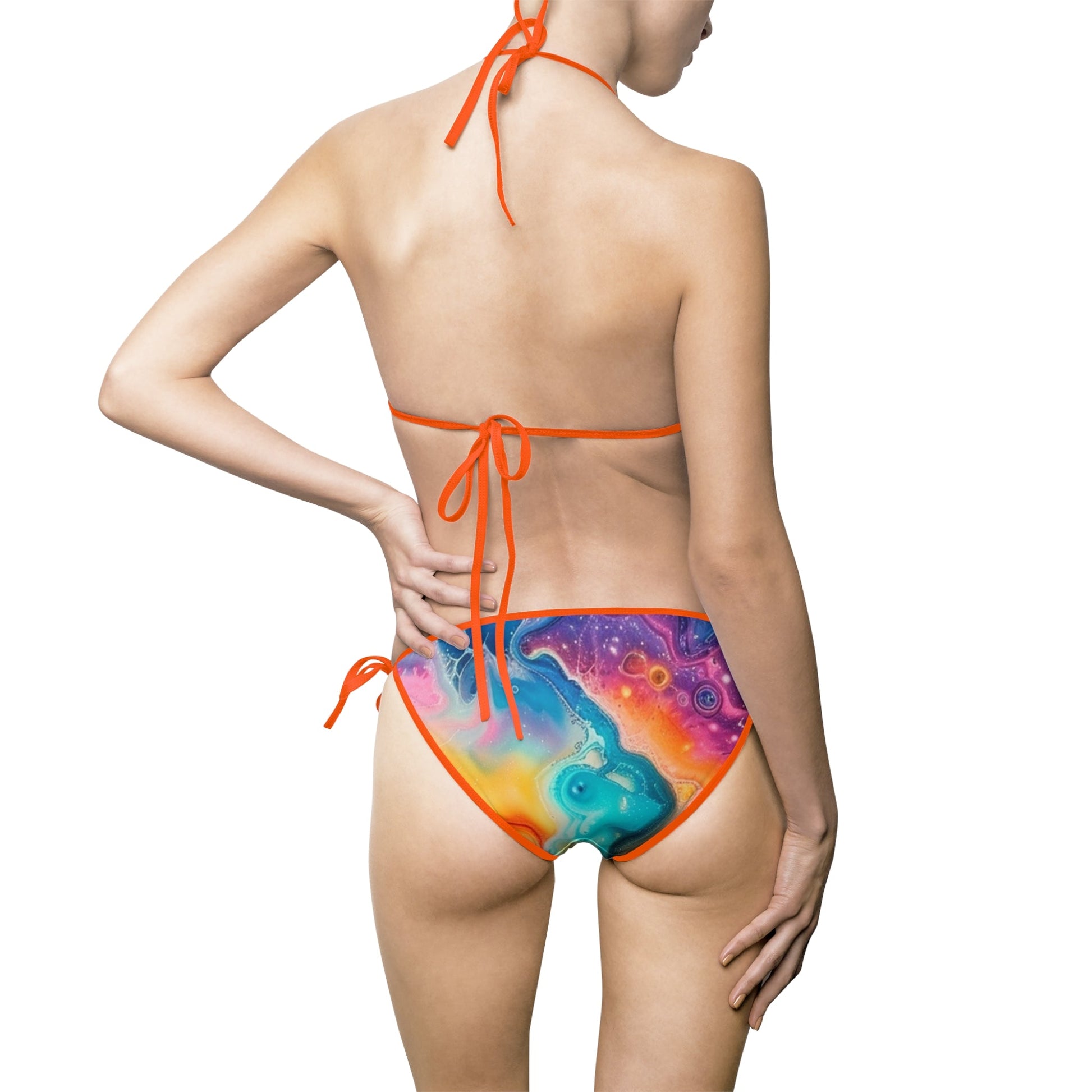 Colorful Abstract Print Bikini Swimsuit, Artsulli - Art is Long, Life is Short, All Over Prints, , , , , , , 