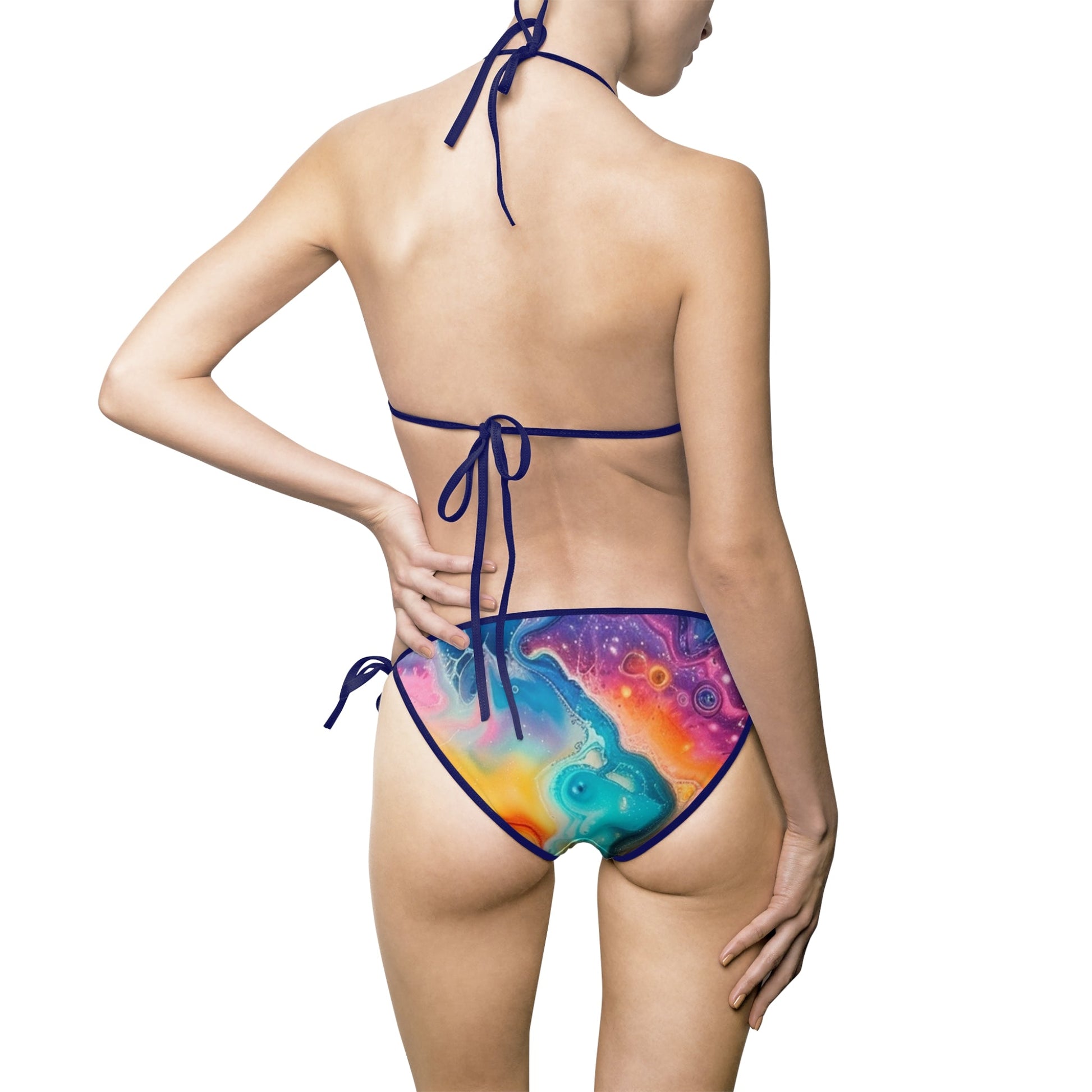Colorful Abstract Print Bikini Swimsuit, Artsulli - Art is Long, Life is Short, All Over Prints, , , , , , , 