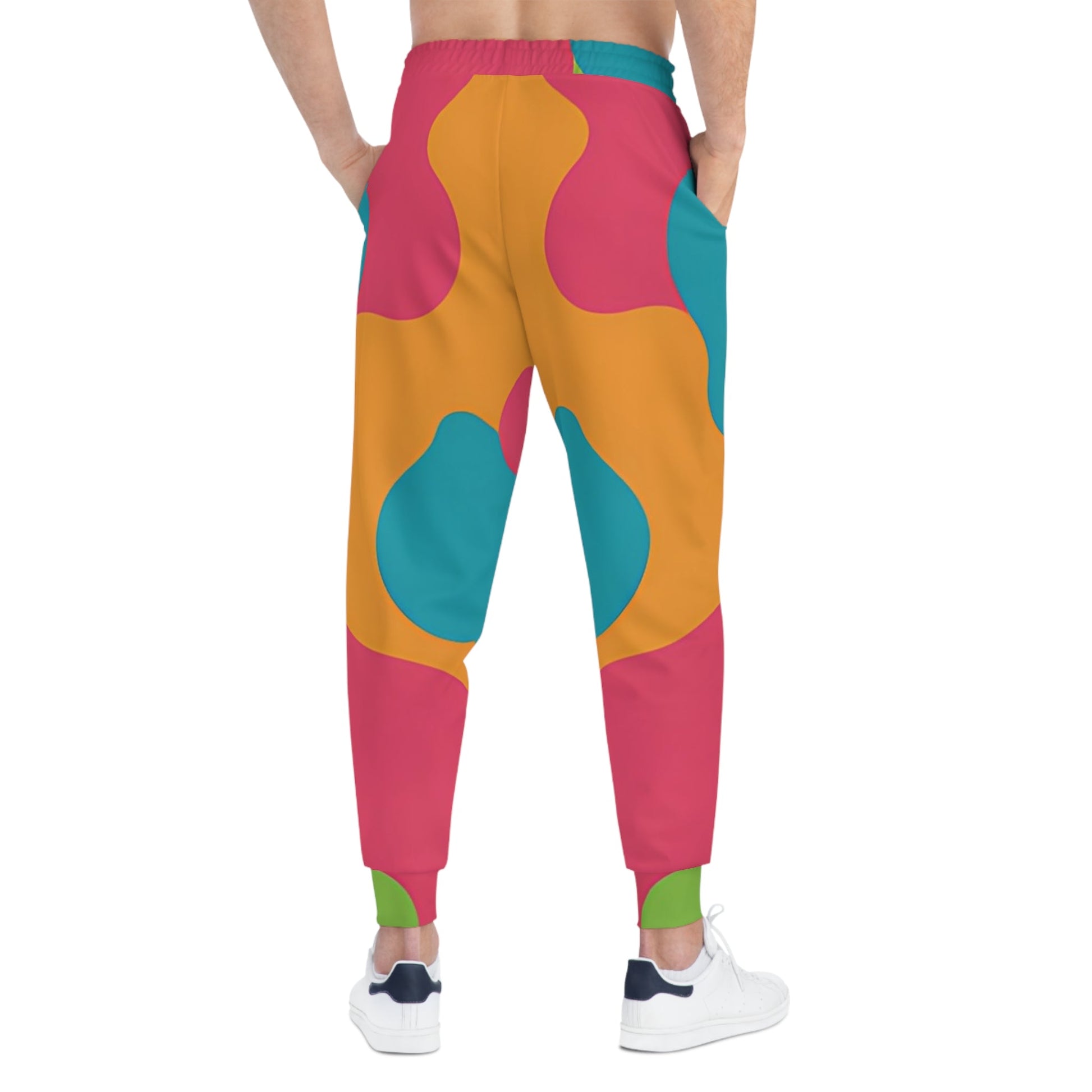 Colorful Abstract Print Joggers, Artsulli - Art is Long, Life is Short, All Over Prints, , , , , , , 