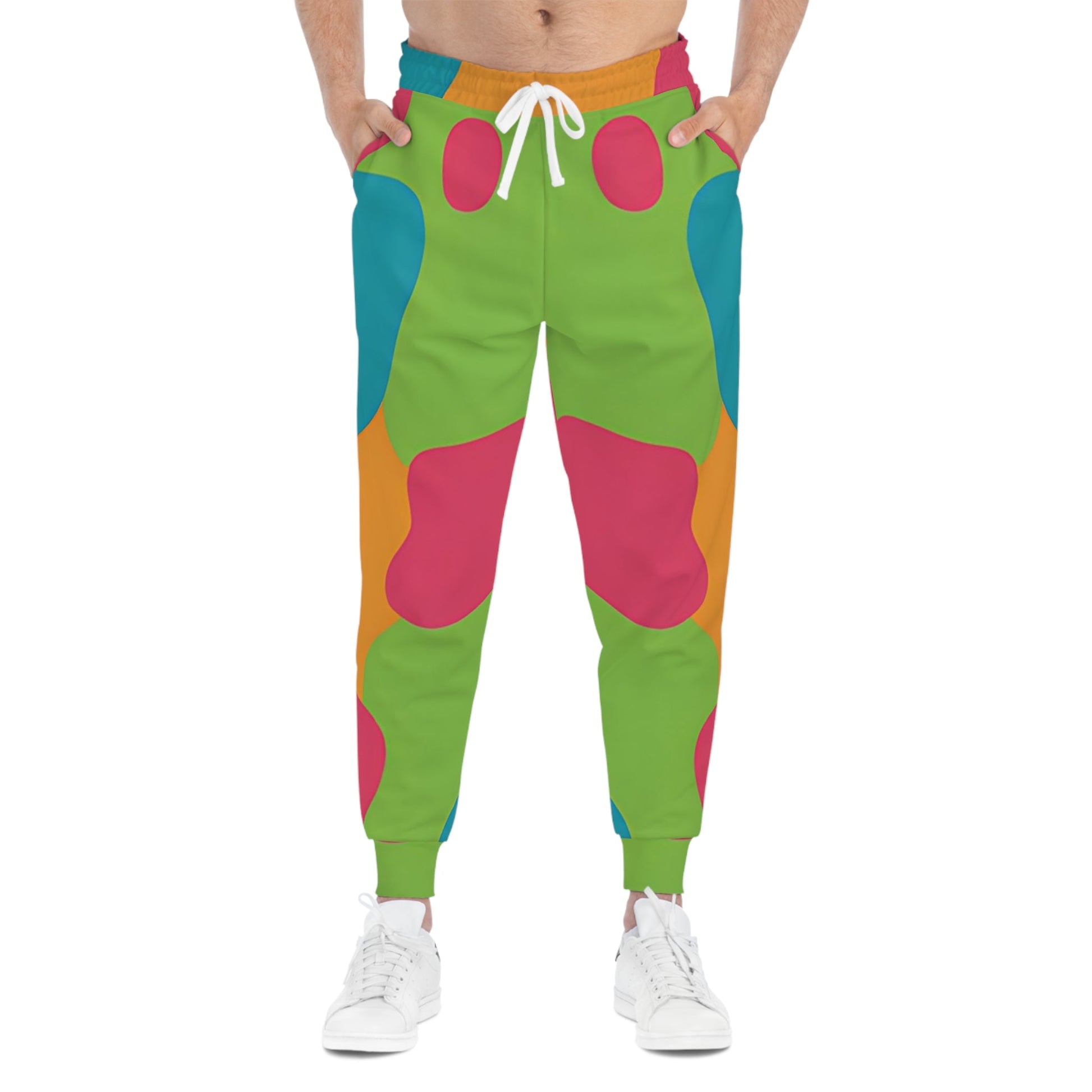 Colorful Abstract Print Joggers, Artsulli - Art is Long, Life is Short, All Over Prints, , , , , , , 