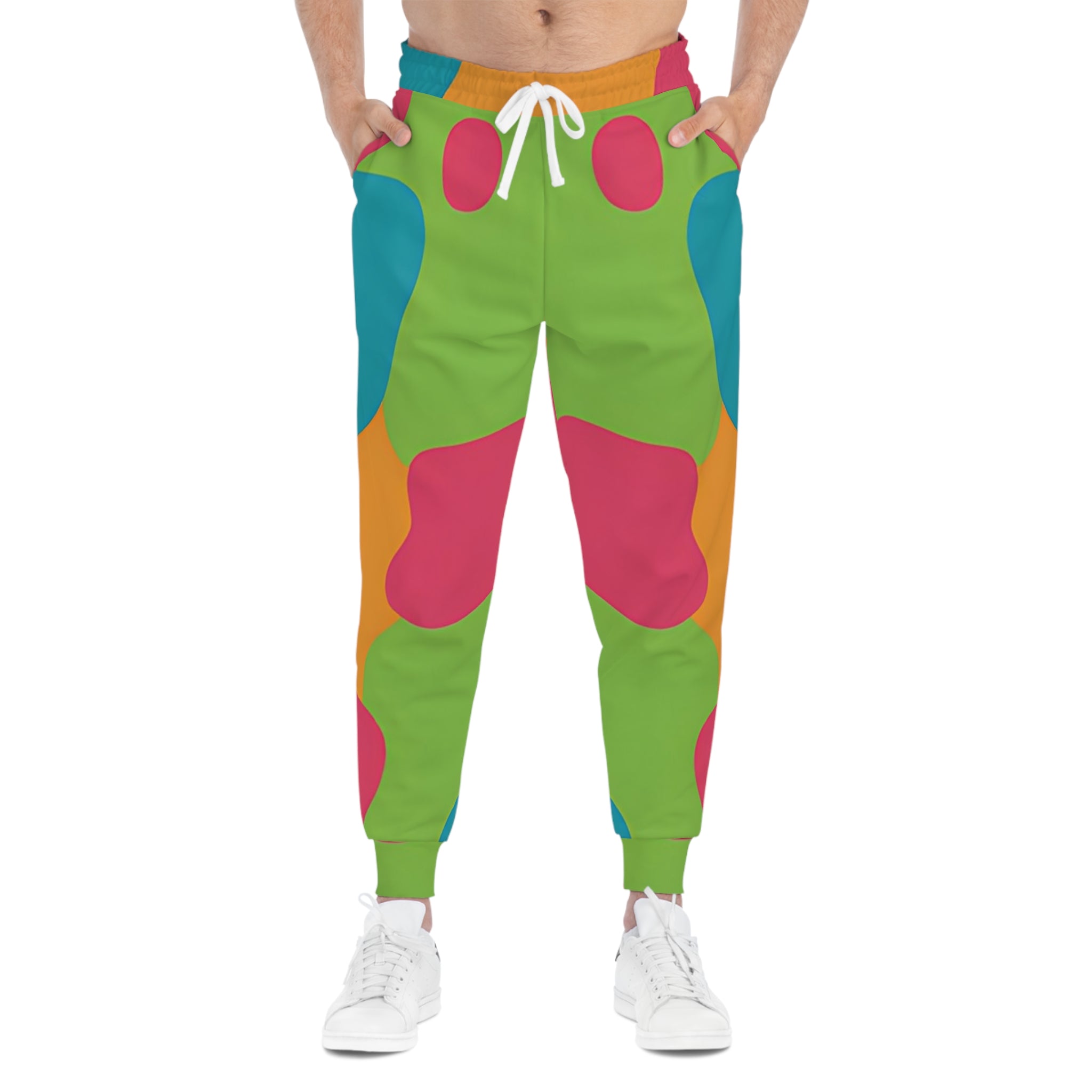 Colorful Abstract Print Joggers, Artsulli - Art is Long, Life is Short, All Over Prints, , , , , , , 