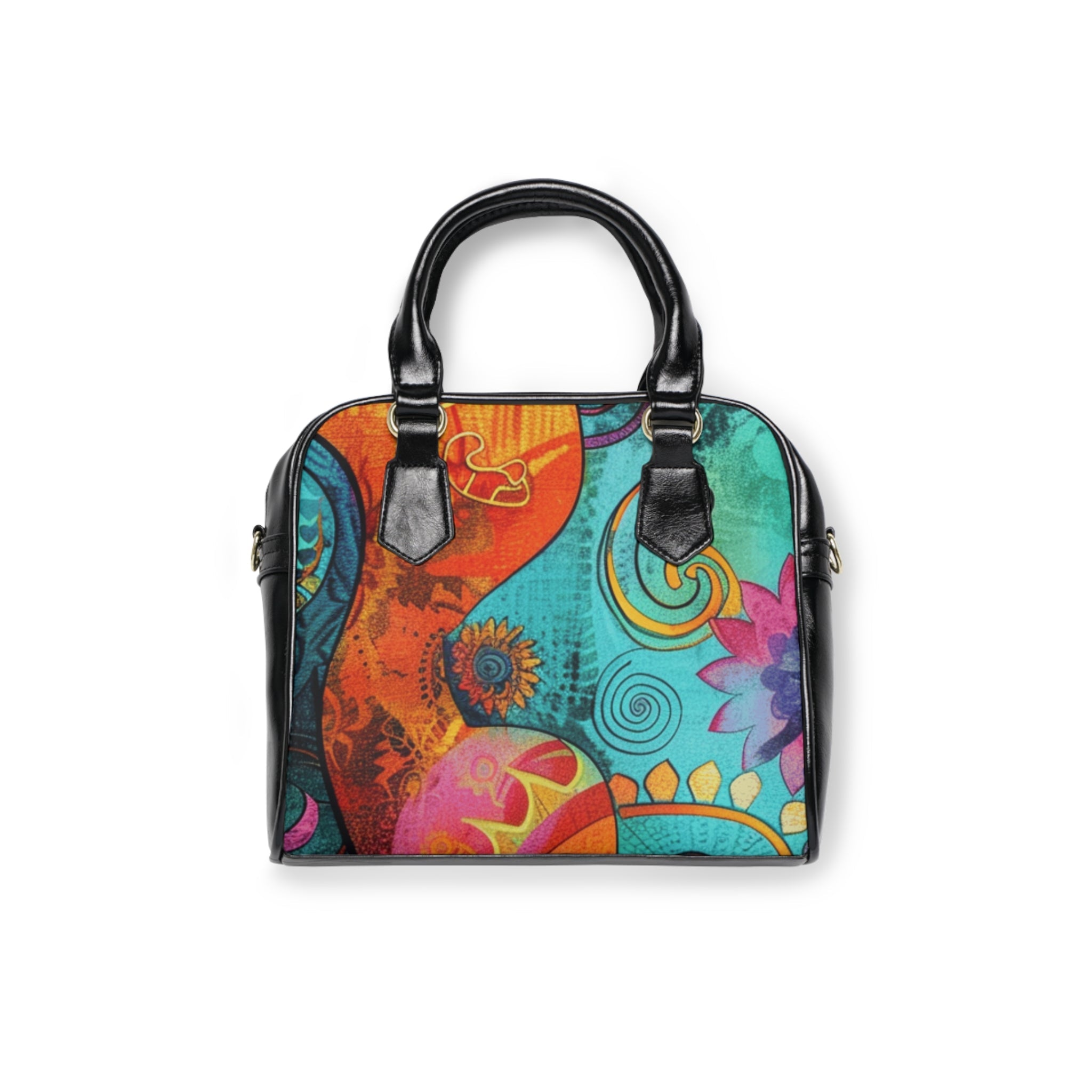 Printify Colorful Abstract Print Satchel 2025