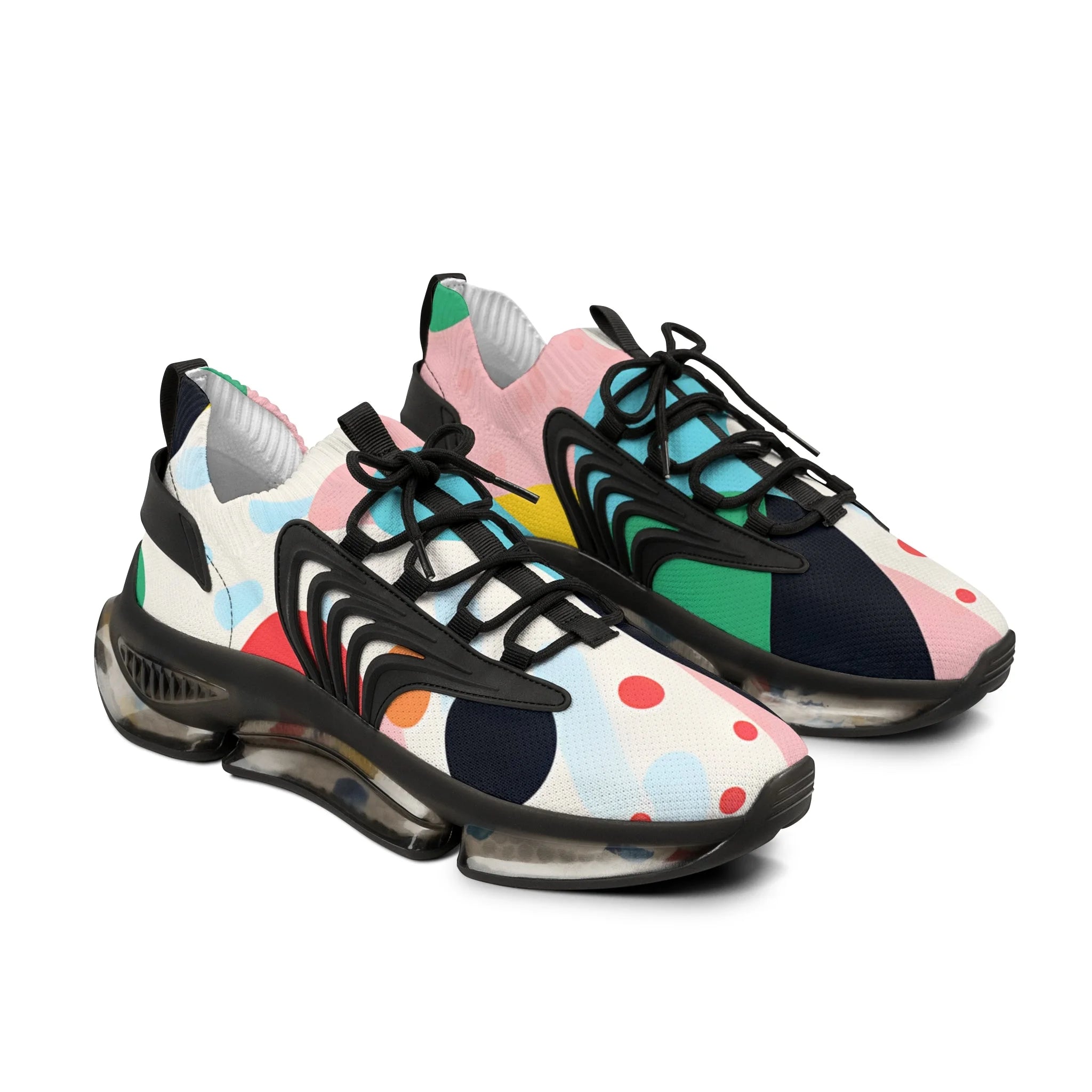 Colorful Abstract Shapes Mesh Sneakers, Artsulli - Art is Long, Life is Short, Shoes, Color, Black sole, Size, US 5, , , 27666105034282