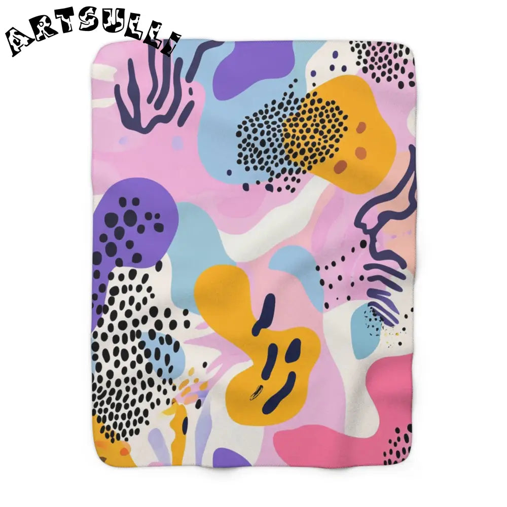 JAKKOUTTHEBXX Colorful Abstract Sherpa Fleece Blanket 2025