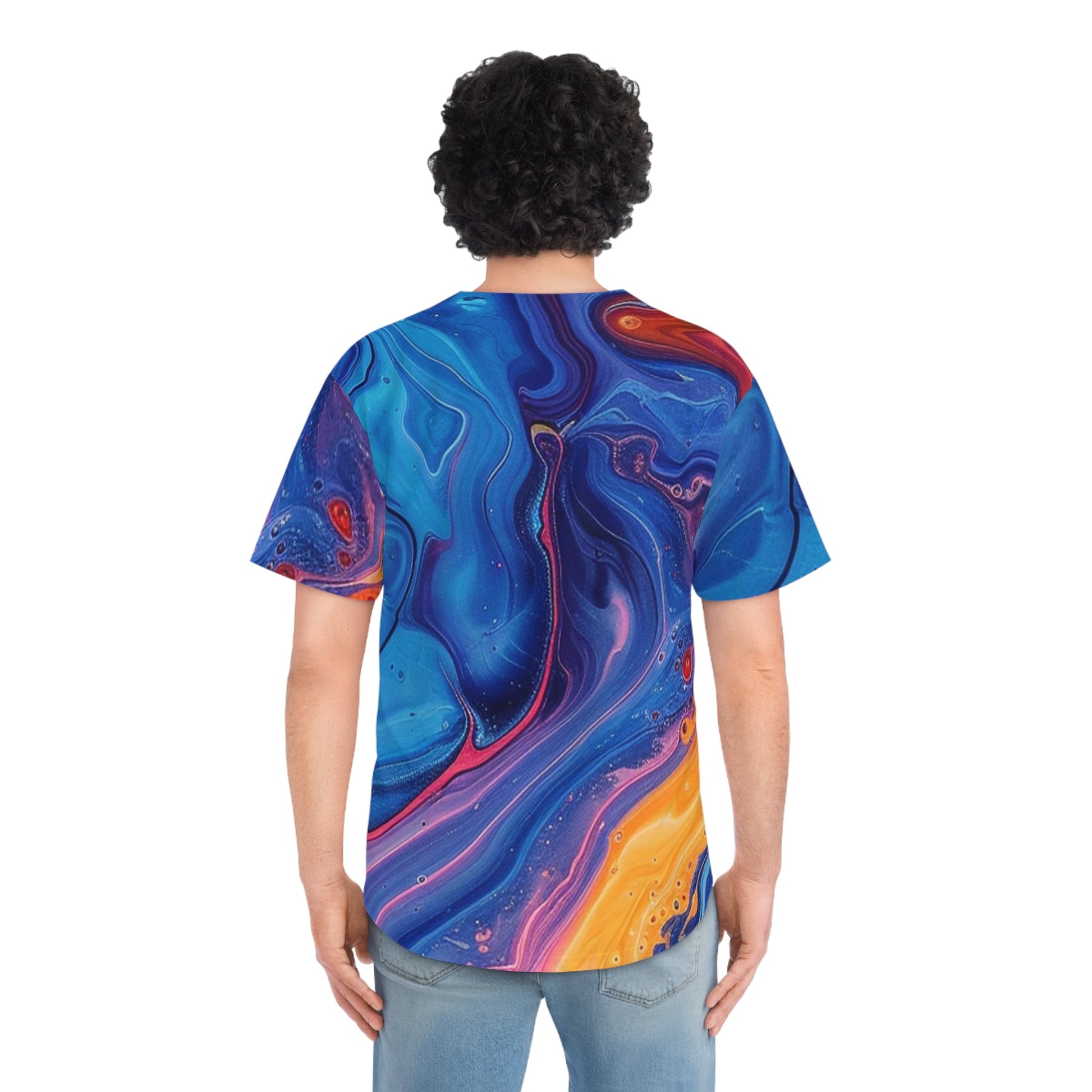 Printify Colorful Abstract Swirl Baseball Jersey 2025