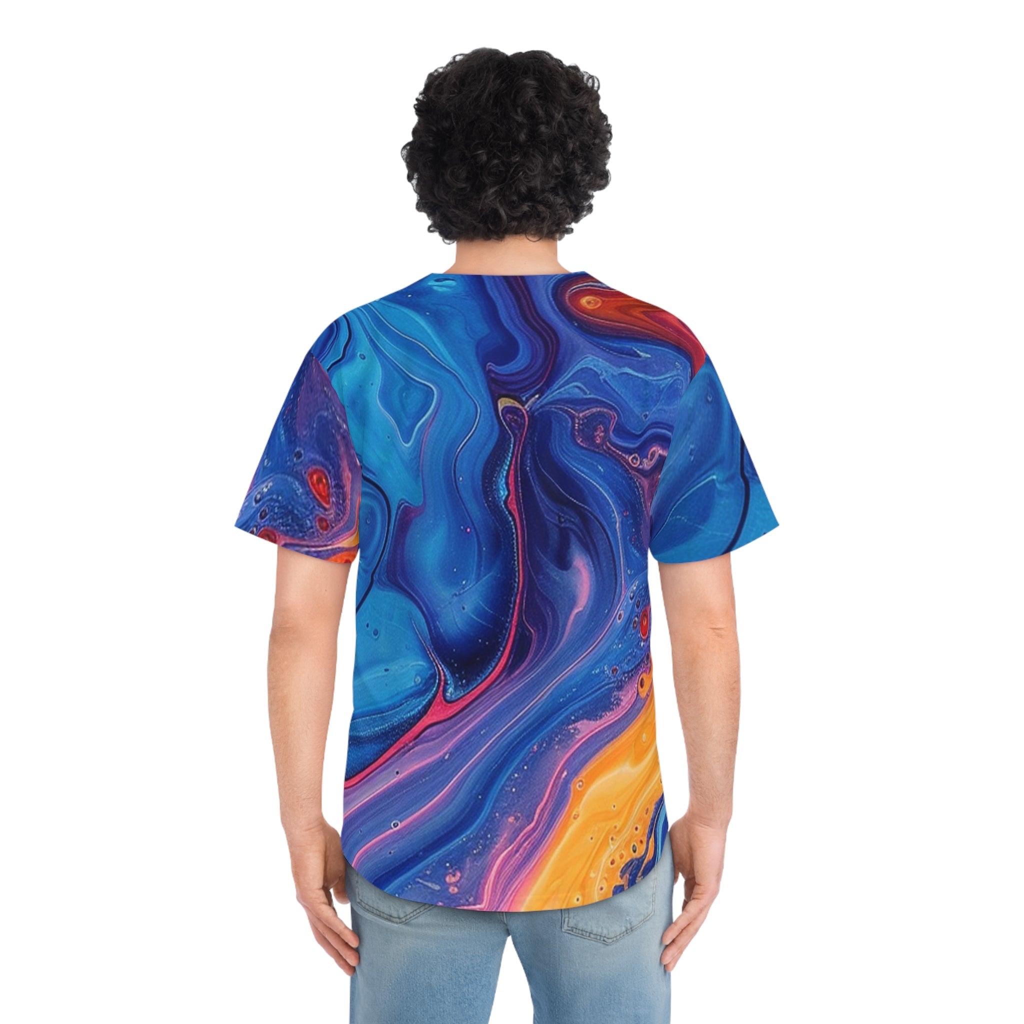 Printify Colorful Abstract Swirl Baseball Jersey 2025