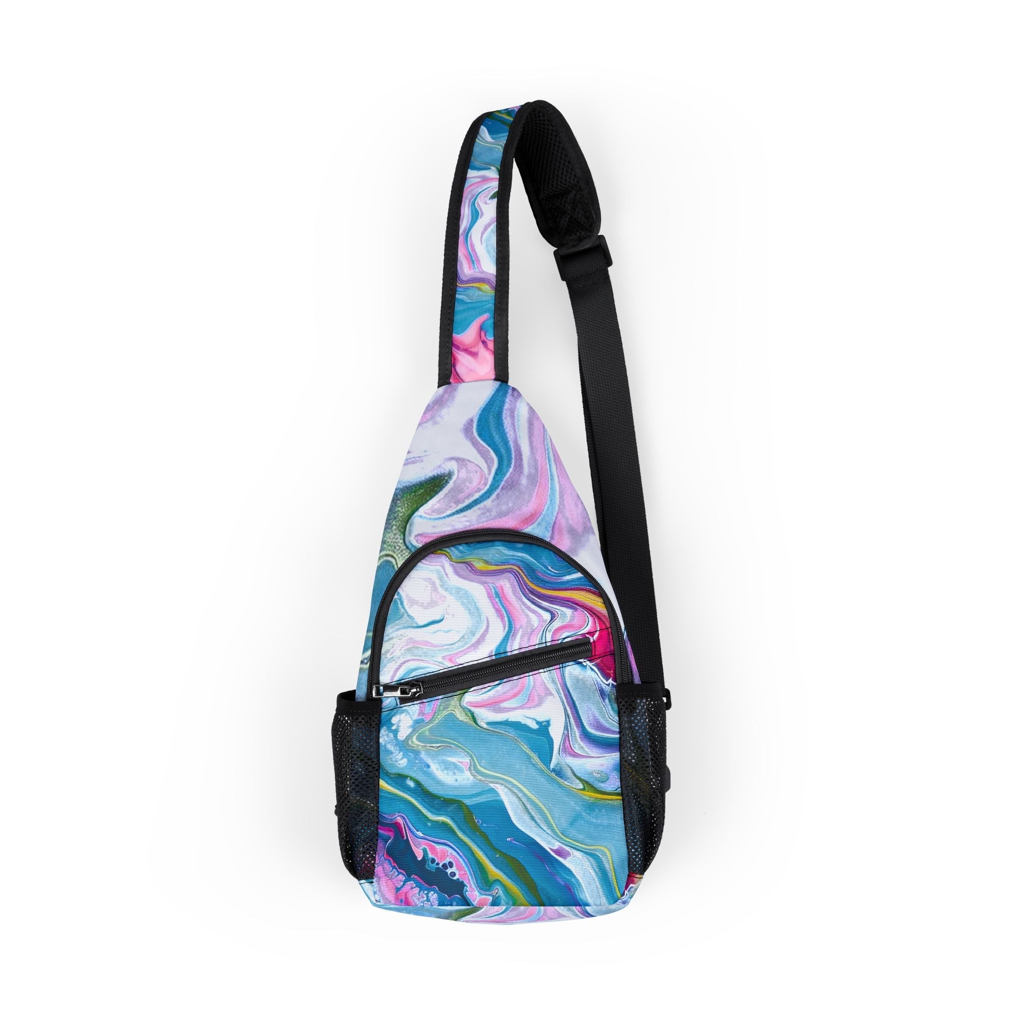 Printify Colorful Abstract Swirl Chest Bag 2025