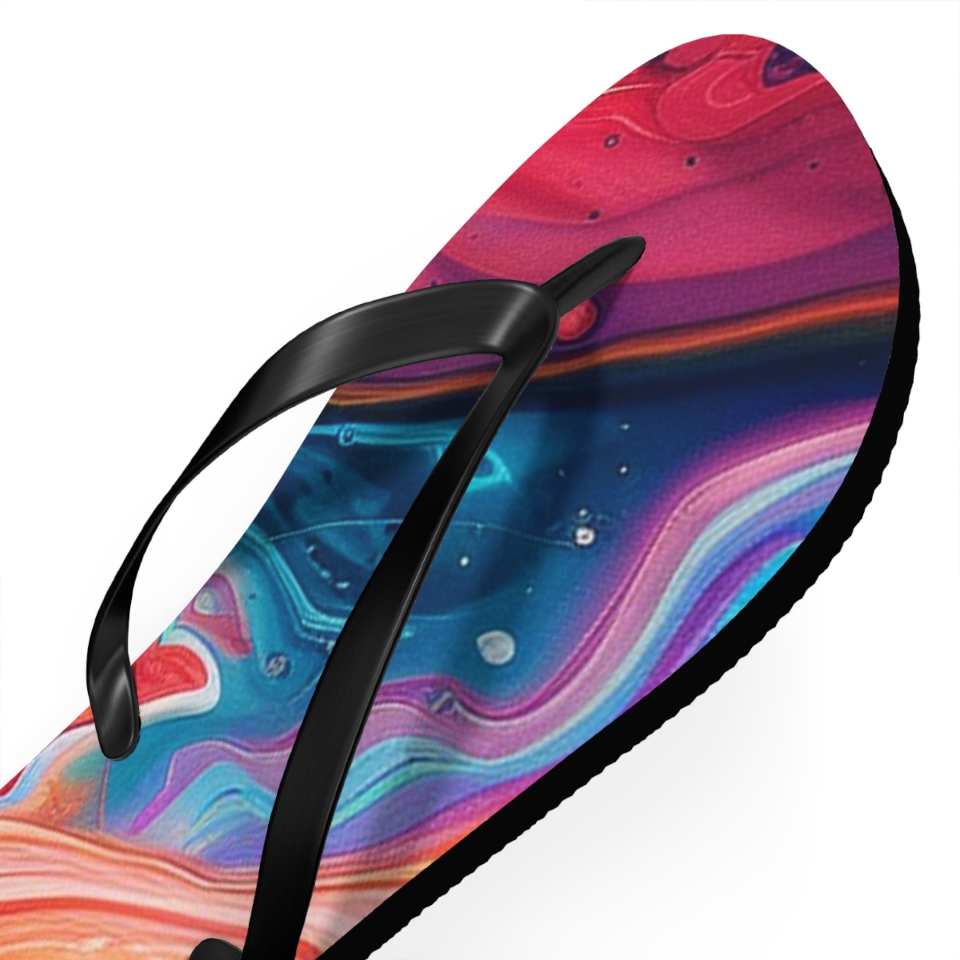 Colorful Abstract Swirl Flip Flops, Artsulli - Art is Long, Life is Short, Shoes, , , , , , , 