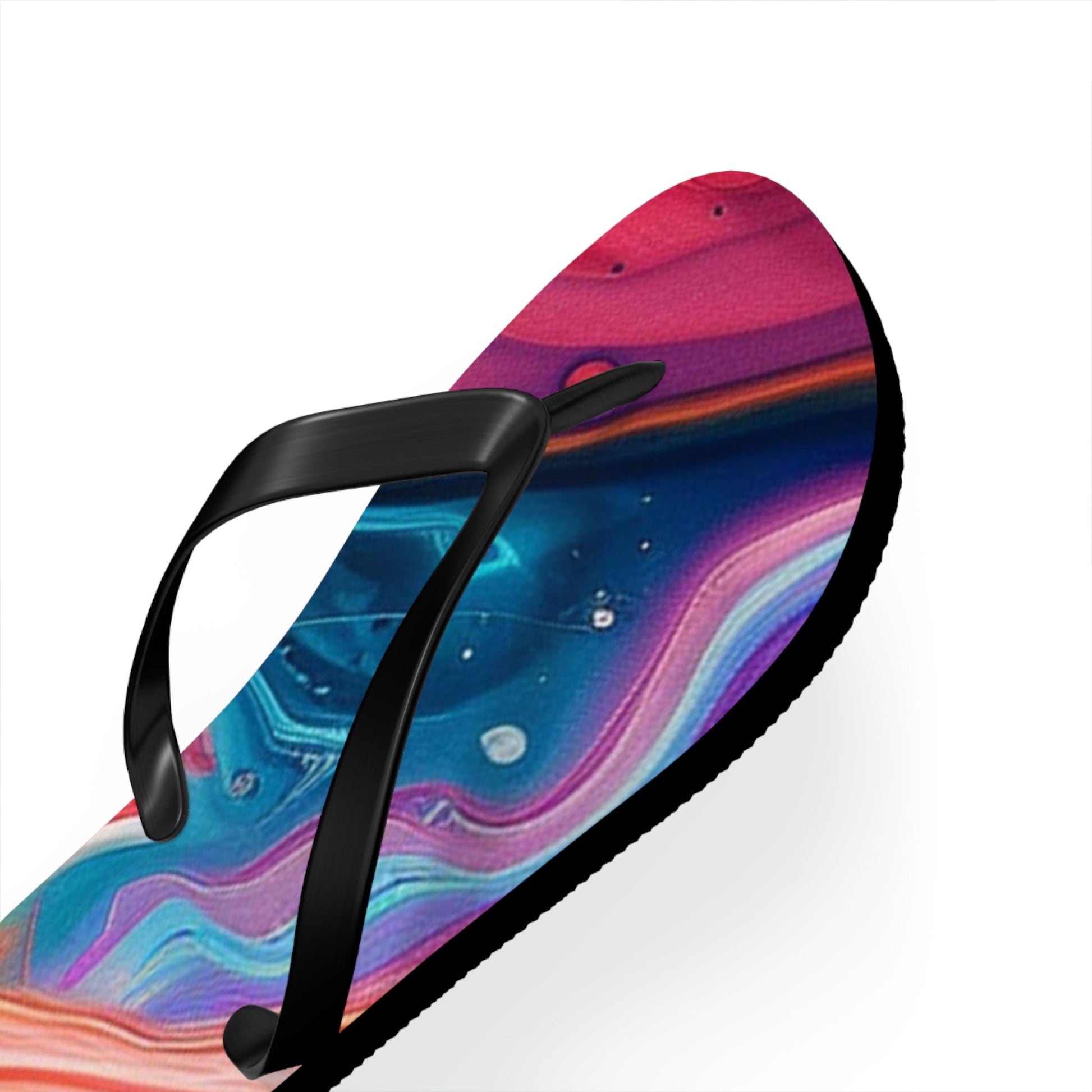 Colorful Abstract Swirl Flip Flops, Artsulli - Art is Long, Life is Short, Shoes, , , , , , , 