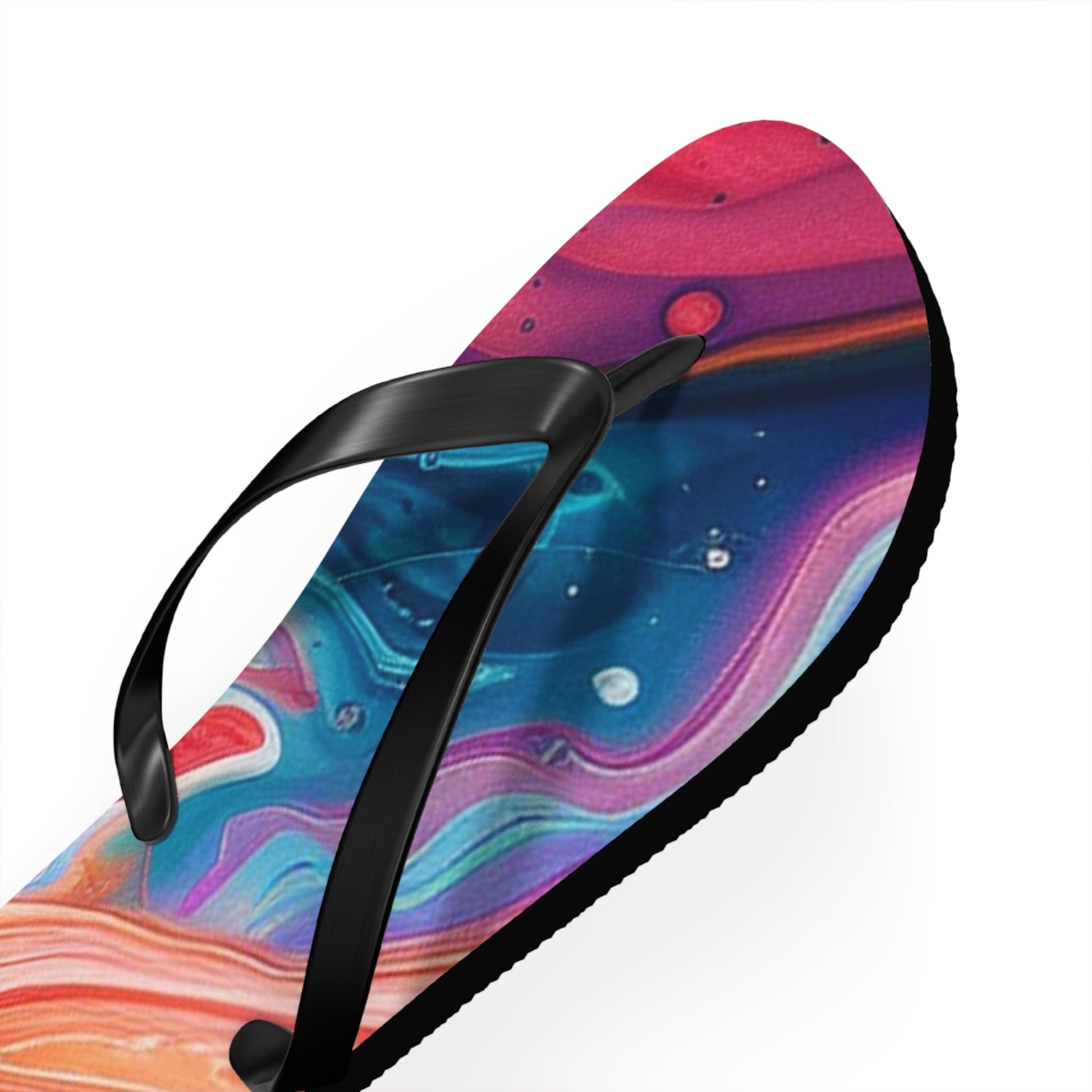 Colorful Abstract Swirl Flip Flops, Artsulli - Art is Long, Life is Short, Shoes, , , , , , , 