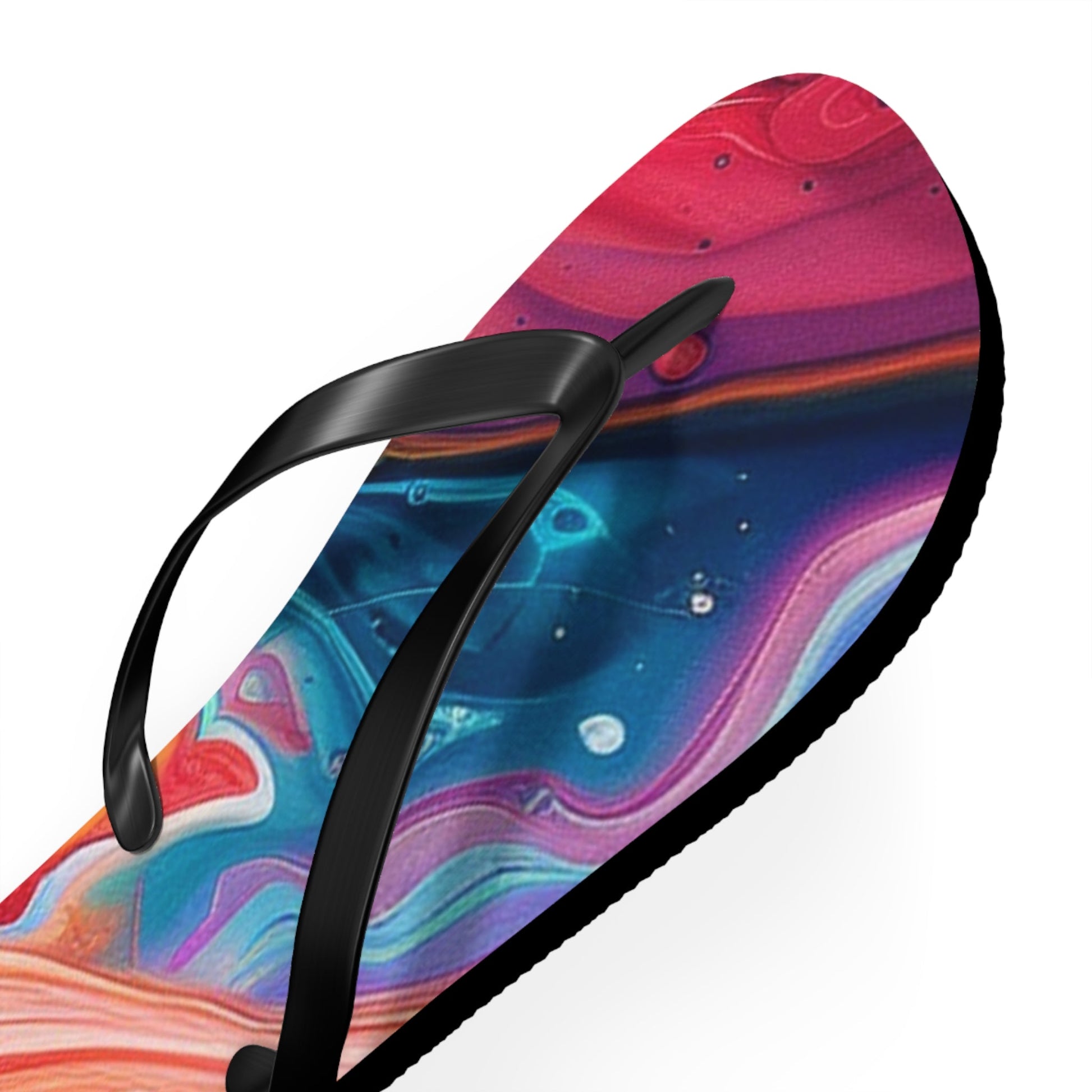 Colorful Abstract Swirl Flip Flops, Artsulli - Art is Long, Life is Short, Shoes, , , , , , , 