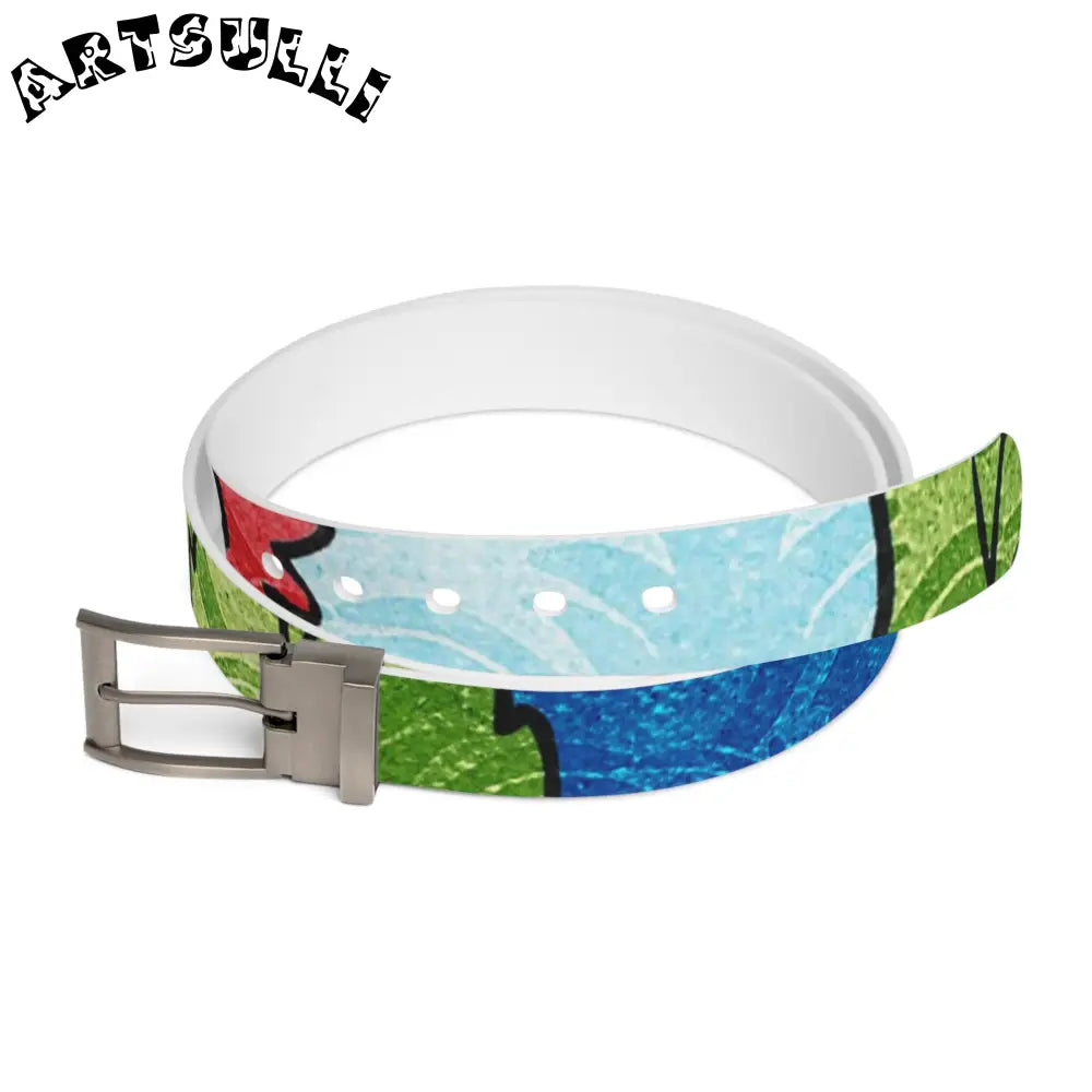 Colorful Abstract TPU Buckle Belt, Artsulli - Art is Long, Life is Short, Accessories, Material, Gun Metal, Size, 50'', , , 33331620539244239397