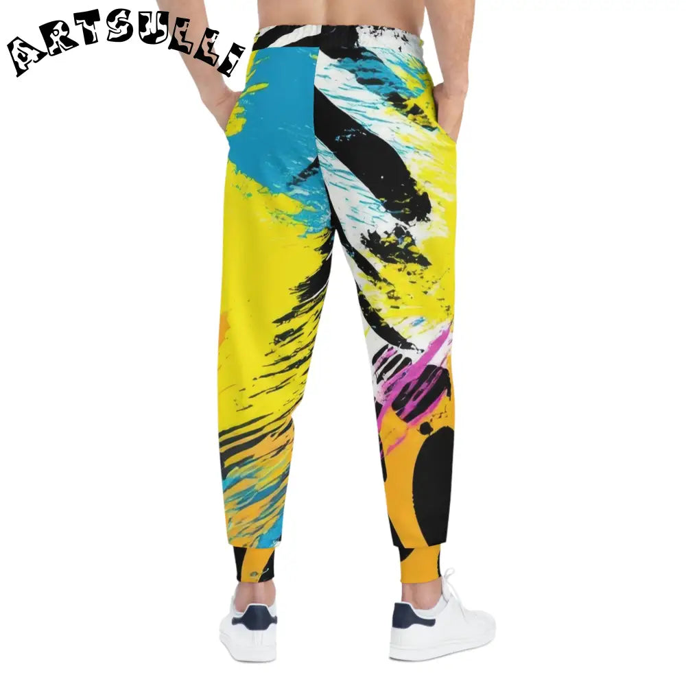Colorful Abstract Unisex Fit Joggers, Artsulli - Art is Long, Life is Short, All Over Prints, , , , , , , 