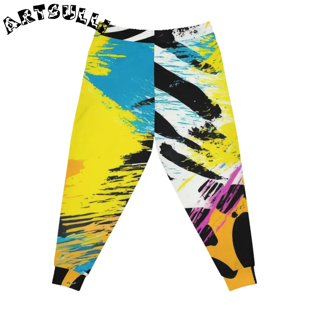 Colorful Abstract Unisex Fit Joggers, Artsulli - Art is Long, Life is Short, All Over Prints, , , , , , , 