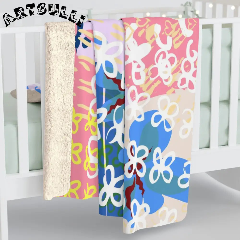 Colorful Abstract Warm Cozy Fleece Blanket, Artsulli - Art is Long, Life is Short, Home Decor, , , , , , , 