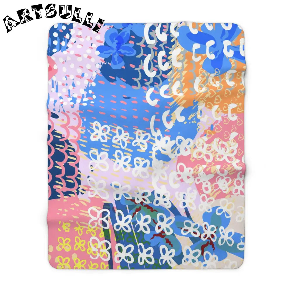Colorful Abstract Warm Cozy Fleece Blanket, Artsulli - Art is Long, Life is Short, Home Decor, Size, 60" × 80", , , , , 12682965648370509752