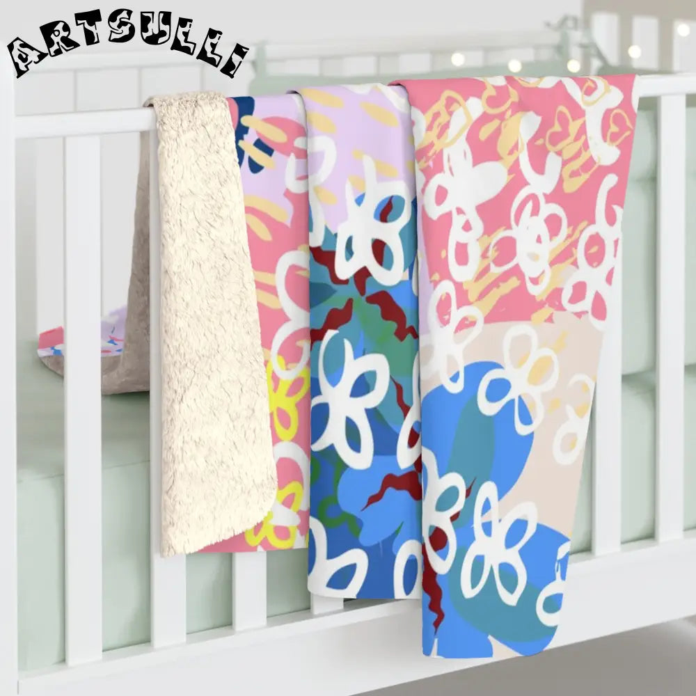 Colorful Abstract Warm Cozy Fleece Blanket, Artsulli - Art is Long, Life is Short, Home Decor, , , , , , , 