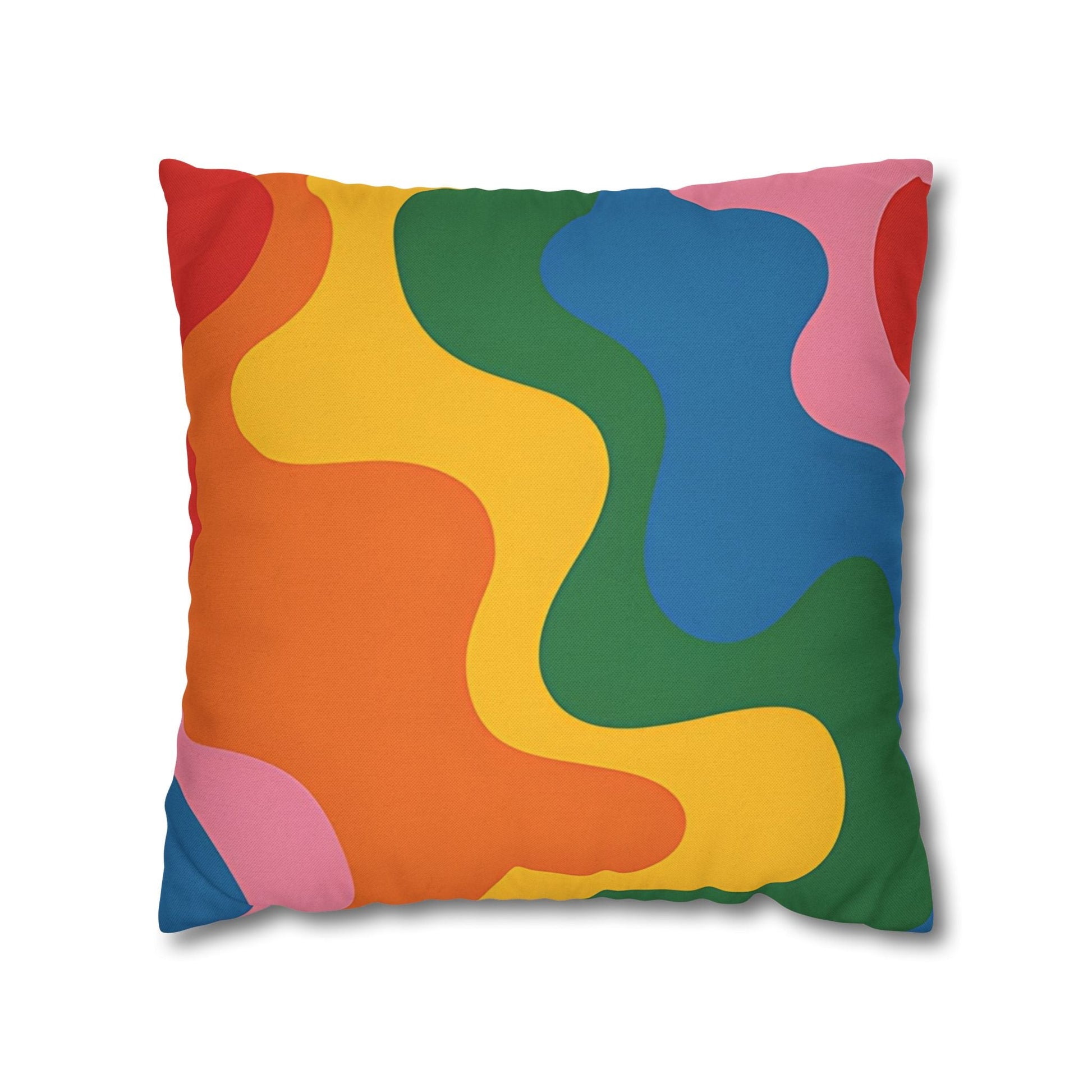 Colorful Abstract Wave Pillow, Artsulli - Art is Long, Life is Short, Home Decor, Size, 18" × 18", , , , , 21951210140183386696
