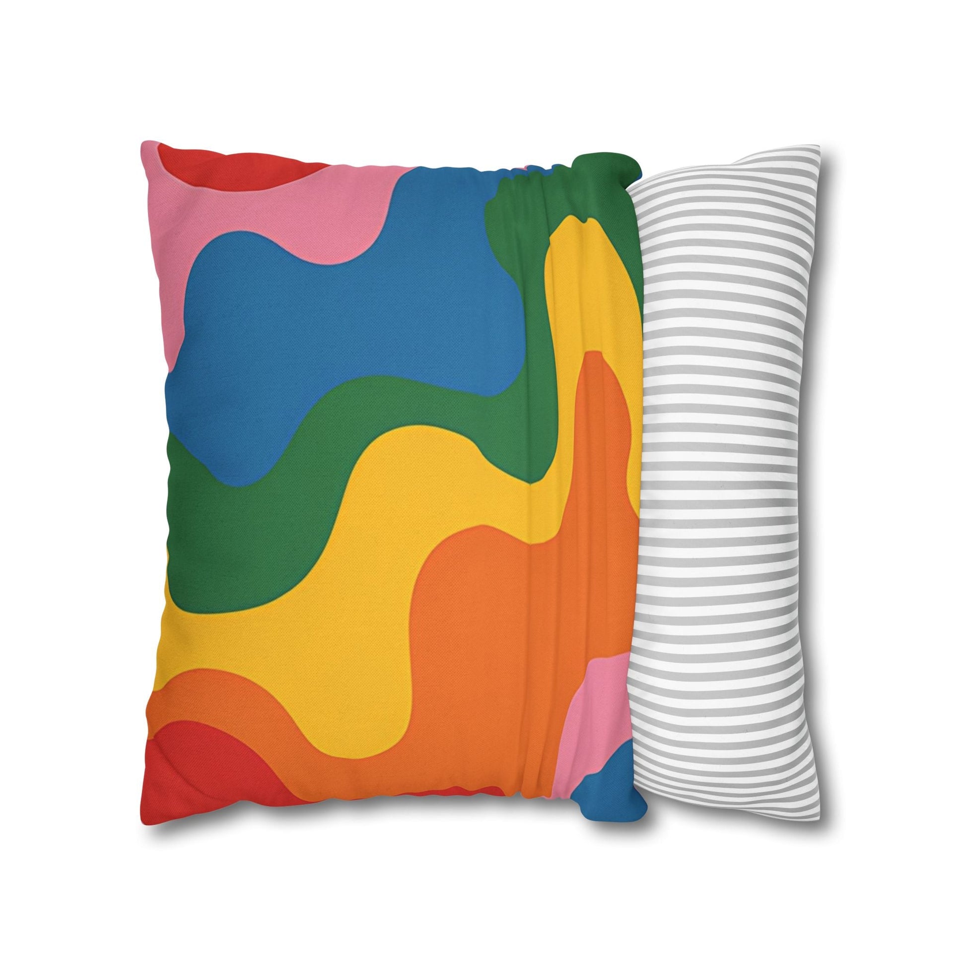Colorful Abstract Wave Pillow, Artsulli - Art is Long, Life is Short, Home Decor, , , , , , , 