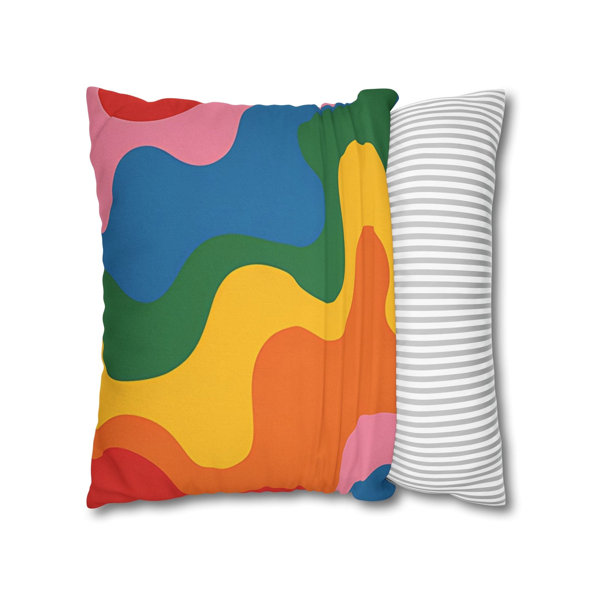 Colorful Abstract Wave Pillow, Artsulli - Art is Long, Life is Short, Home Decor, , , , , , , 