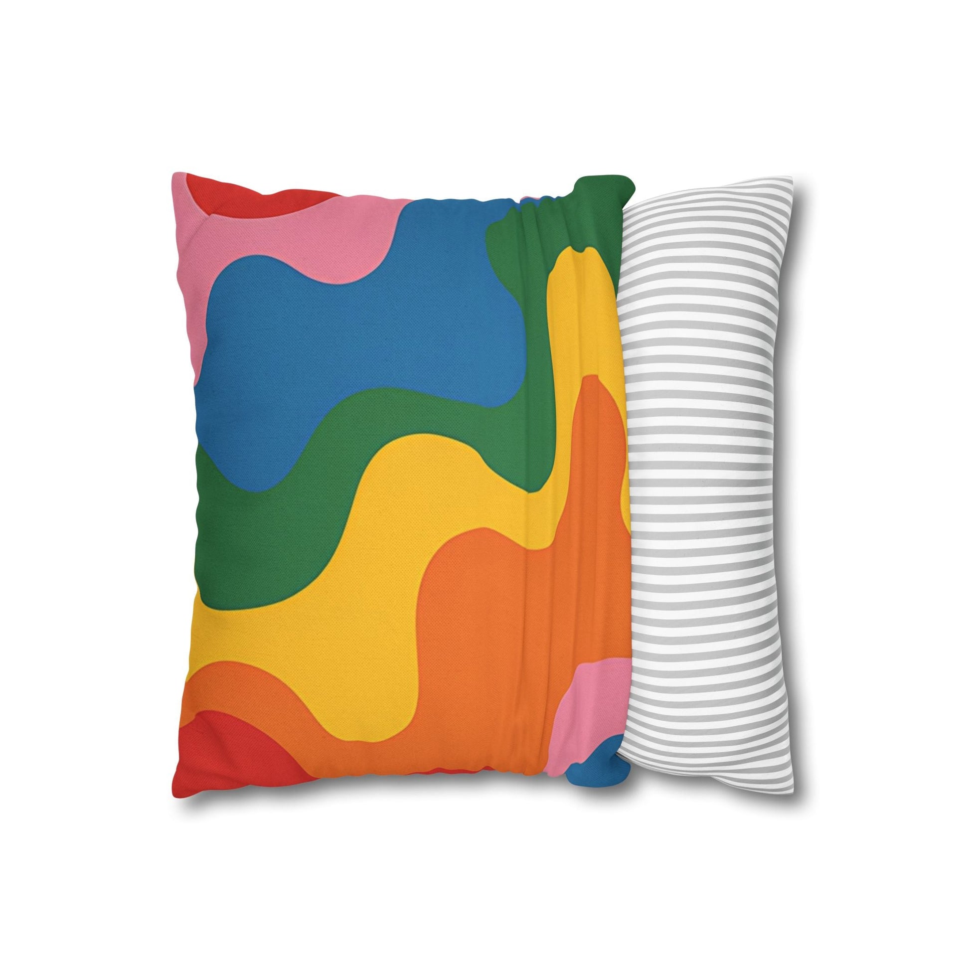 Colorful Abstract Wave Pillow, Artsulli - Art is Long, Life is Short, Home Decor, , , , , , , 
