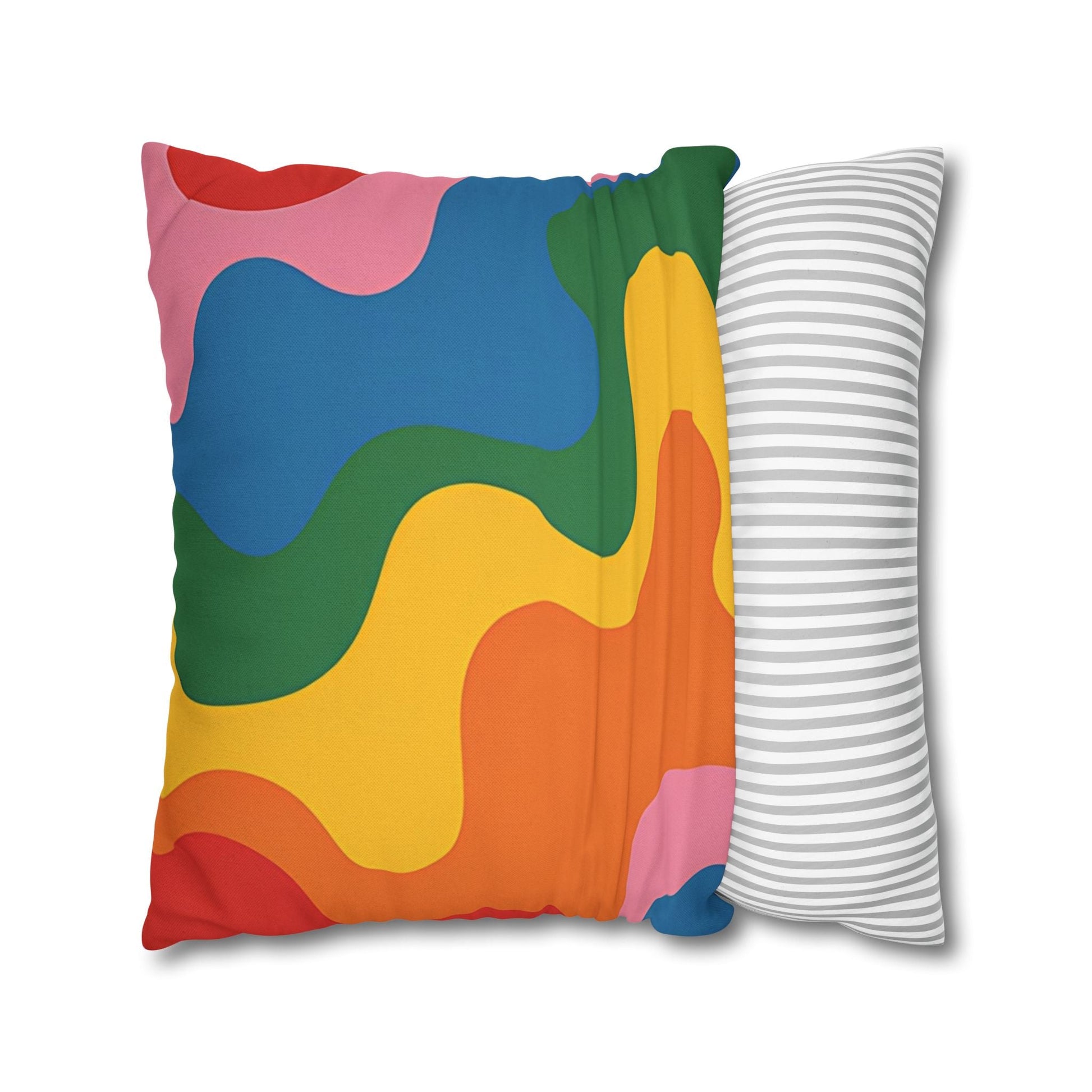 Colorful Abstract Wave Pillow, Artsulli - Art is Long, Life is Short, Home Decor, , , , , , , 