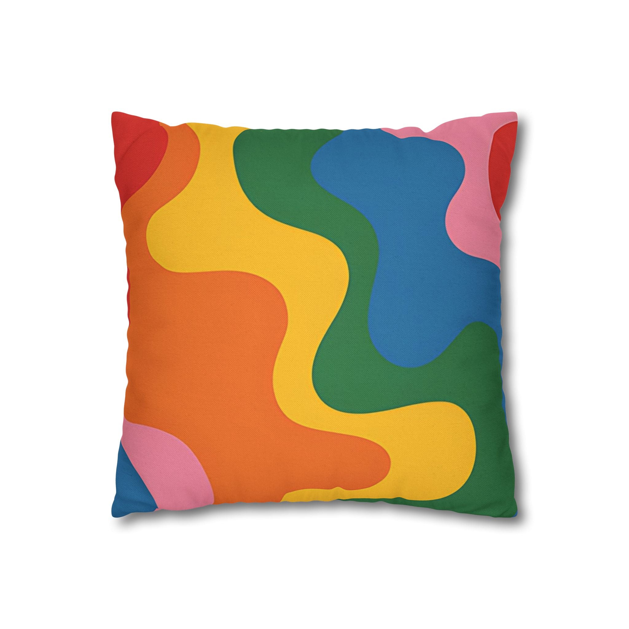 Colorful Abstract Wave Pillow, Artsulli - Art is Long, Life is Short, Home Decor, , , , , , , 