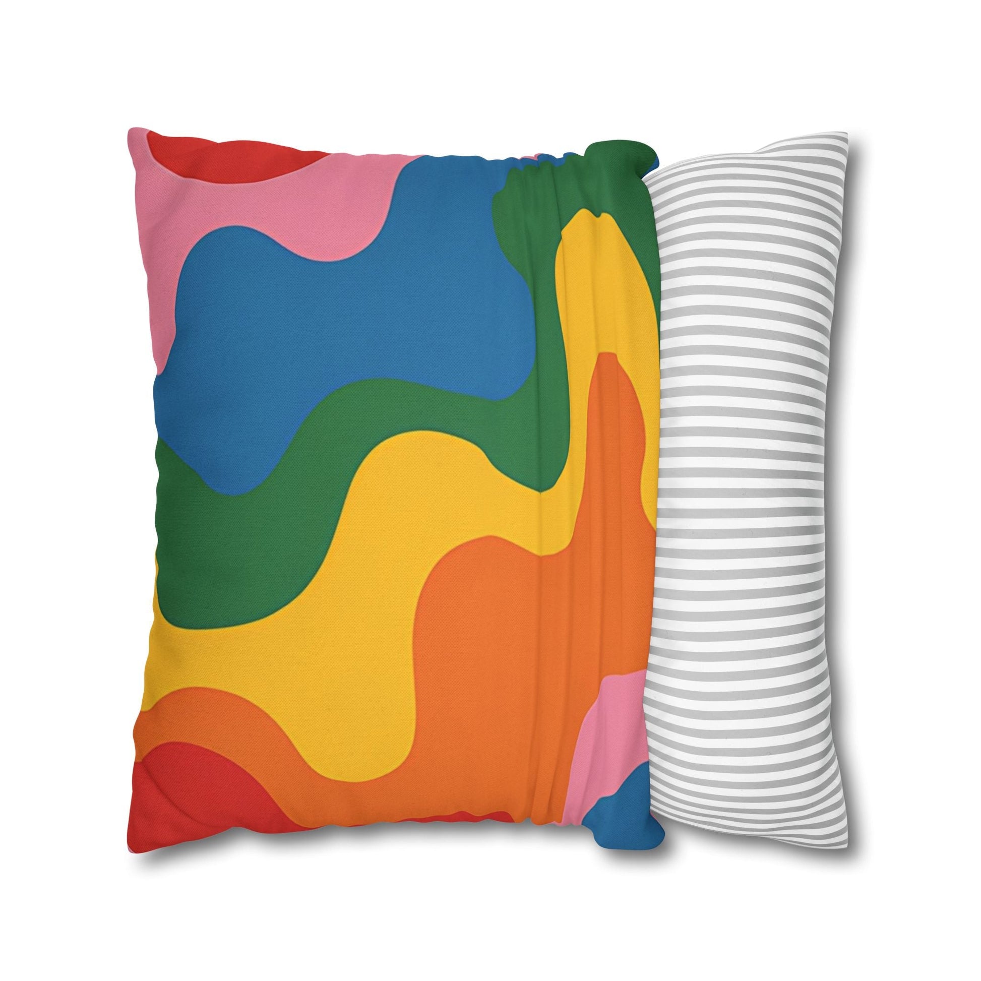 Colorful Abstract Wave Pillow, Artsulli - Art is Long, Life is Short, Home Decor, , , , , , , 