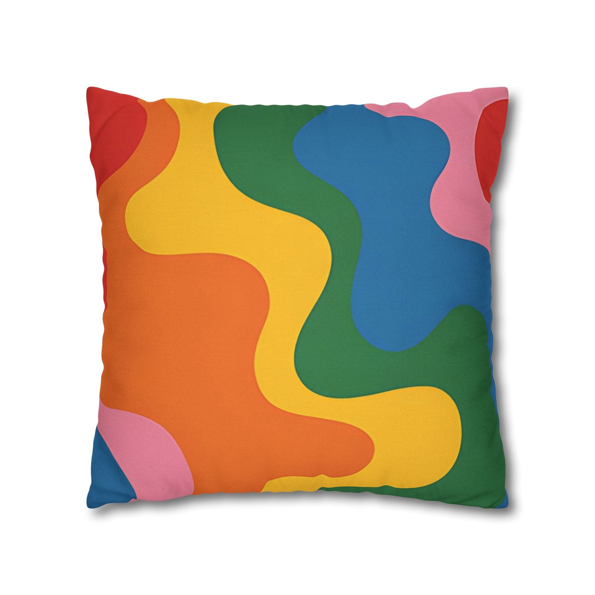 Colorful Abstract Wave Pillow, Artsulli - Art is Long, Life is Short, Home Decor, , , , , , , 